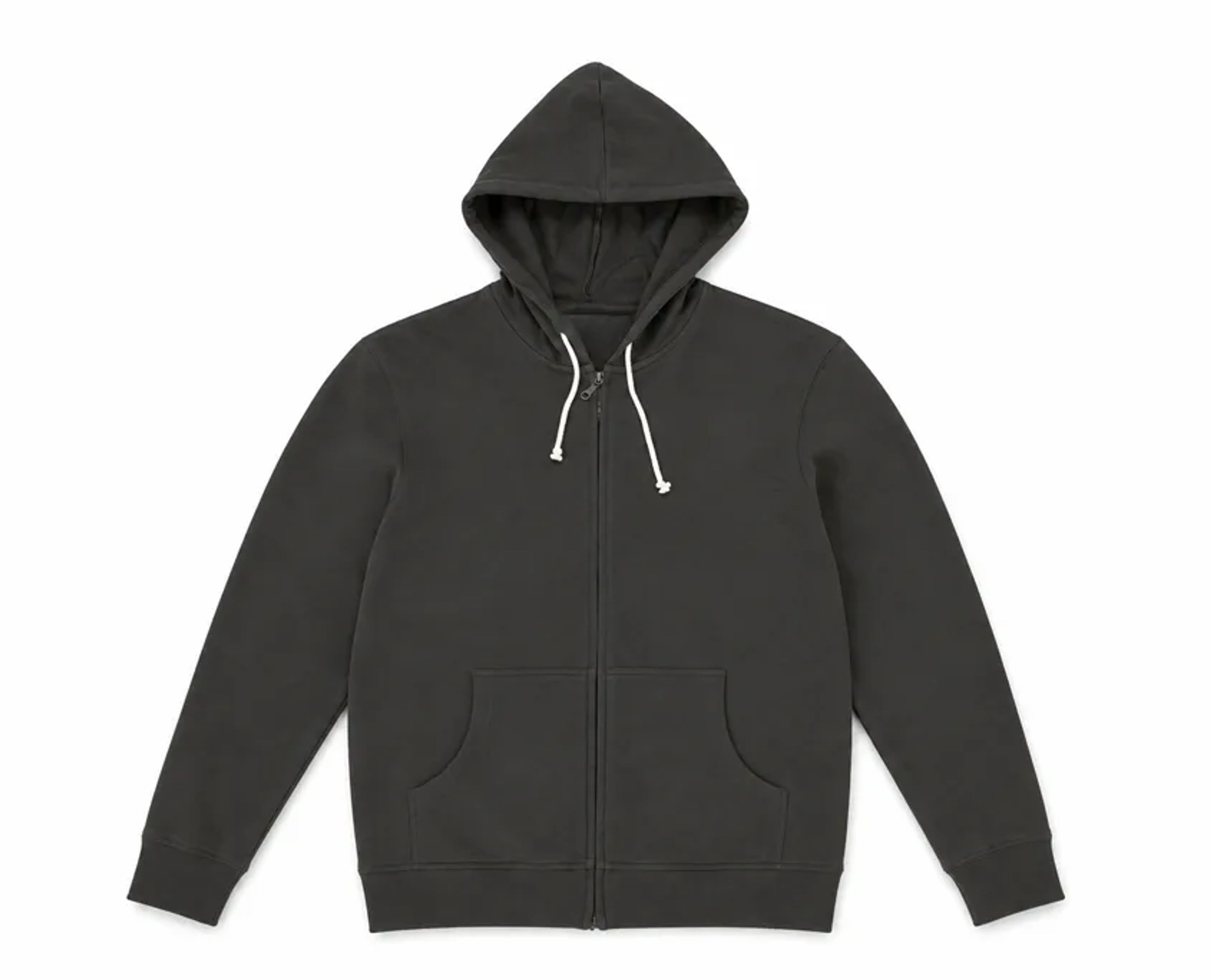Gray Zip Hoodie in 100% organic cotton french terry