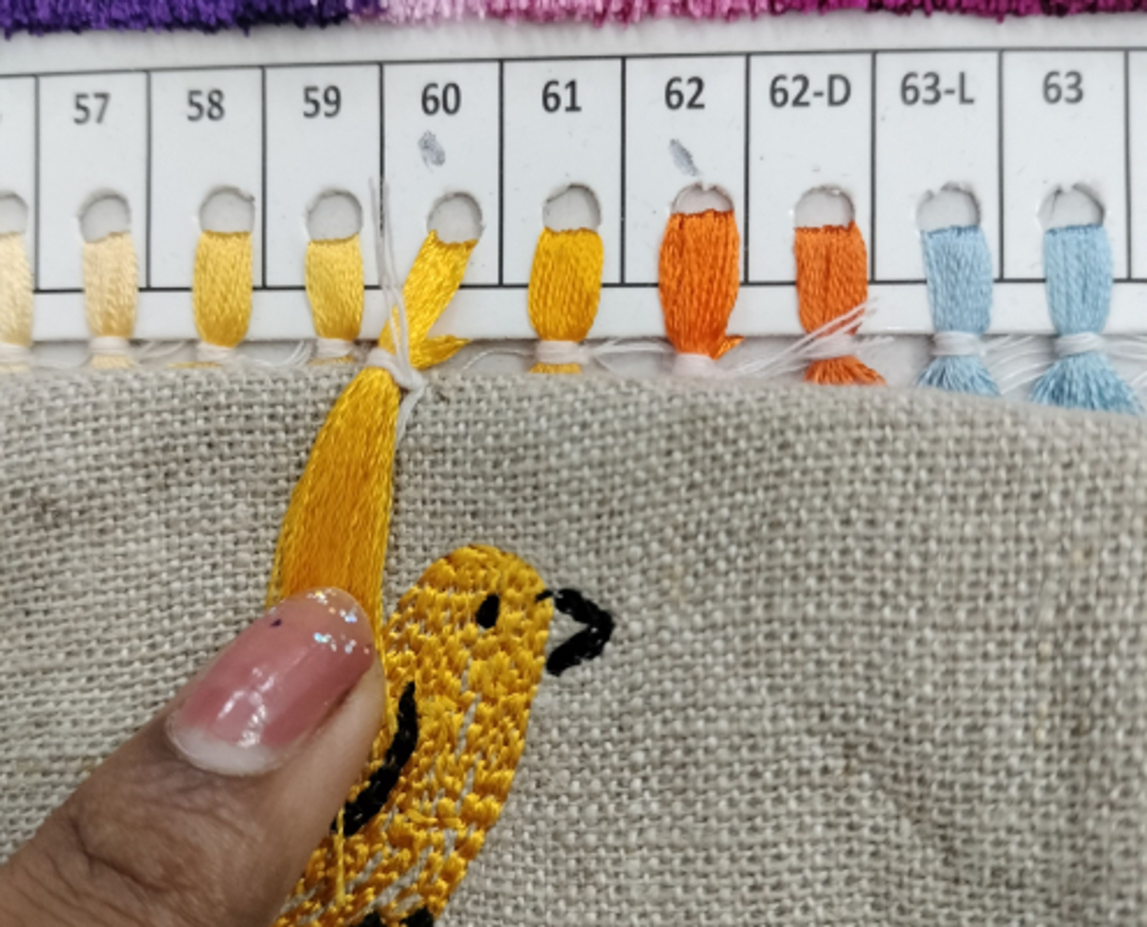 Close-up embroidery detail