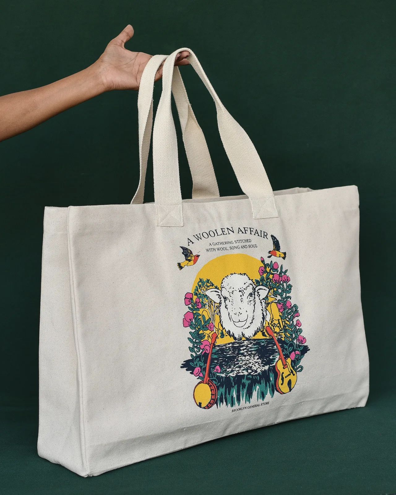 Costco Bag in natural canvas with screenprinted artwork