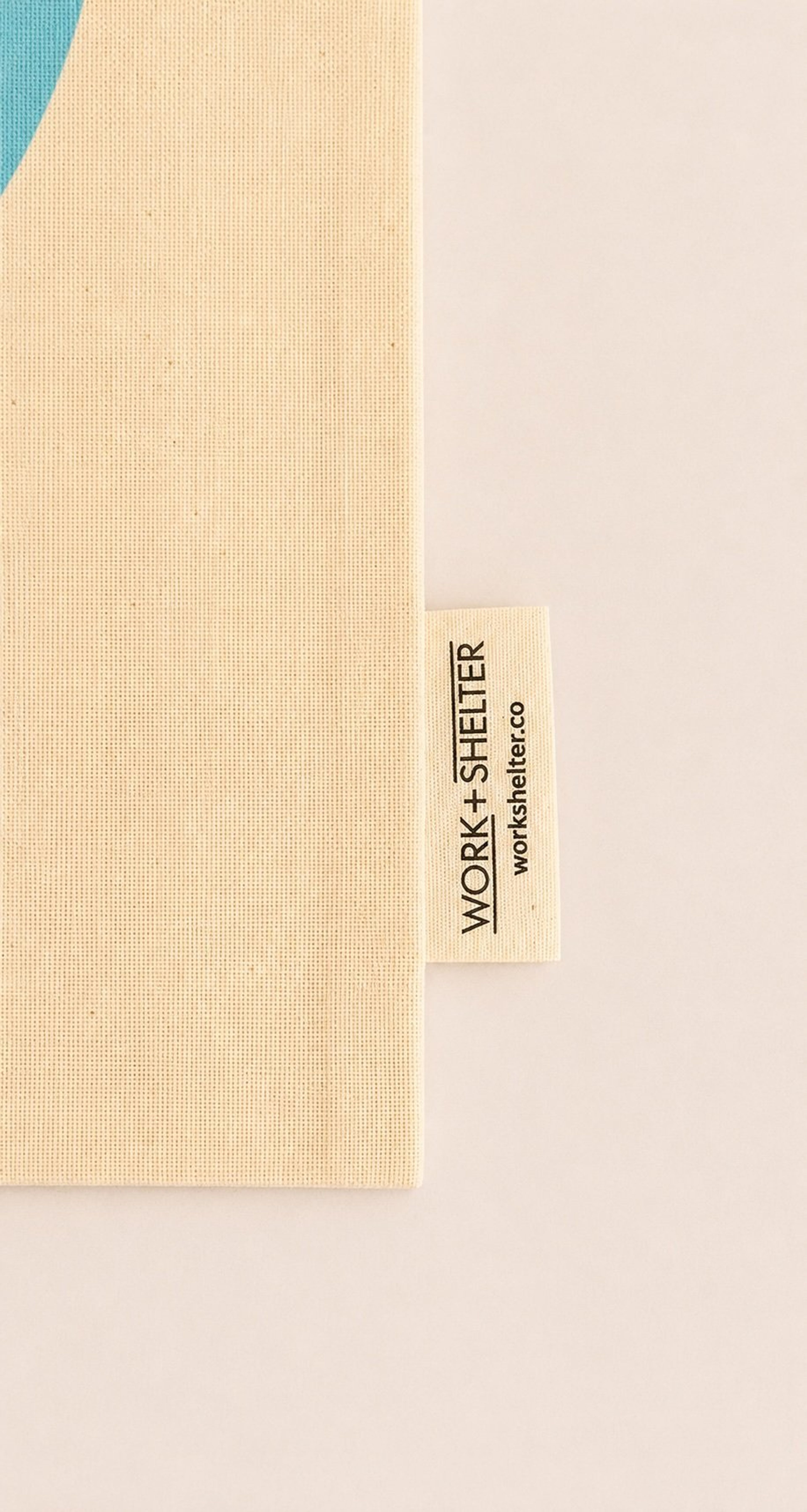 Detail of fabric tag sewn onto Standard Tote