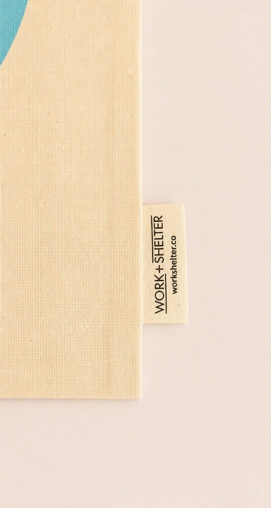 Detail of fabric tag sewn onto Standard Tote
