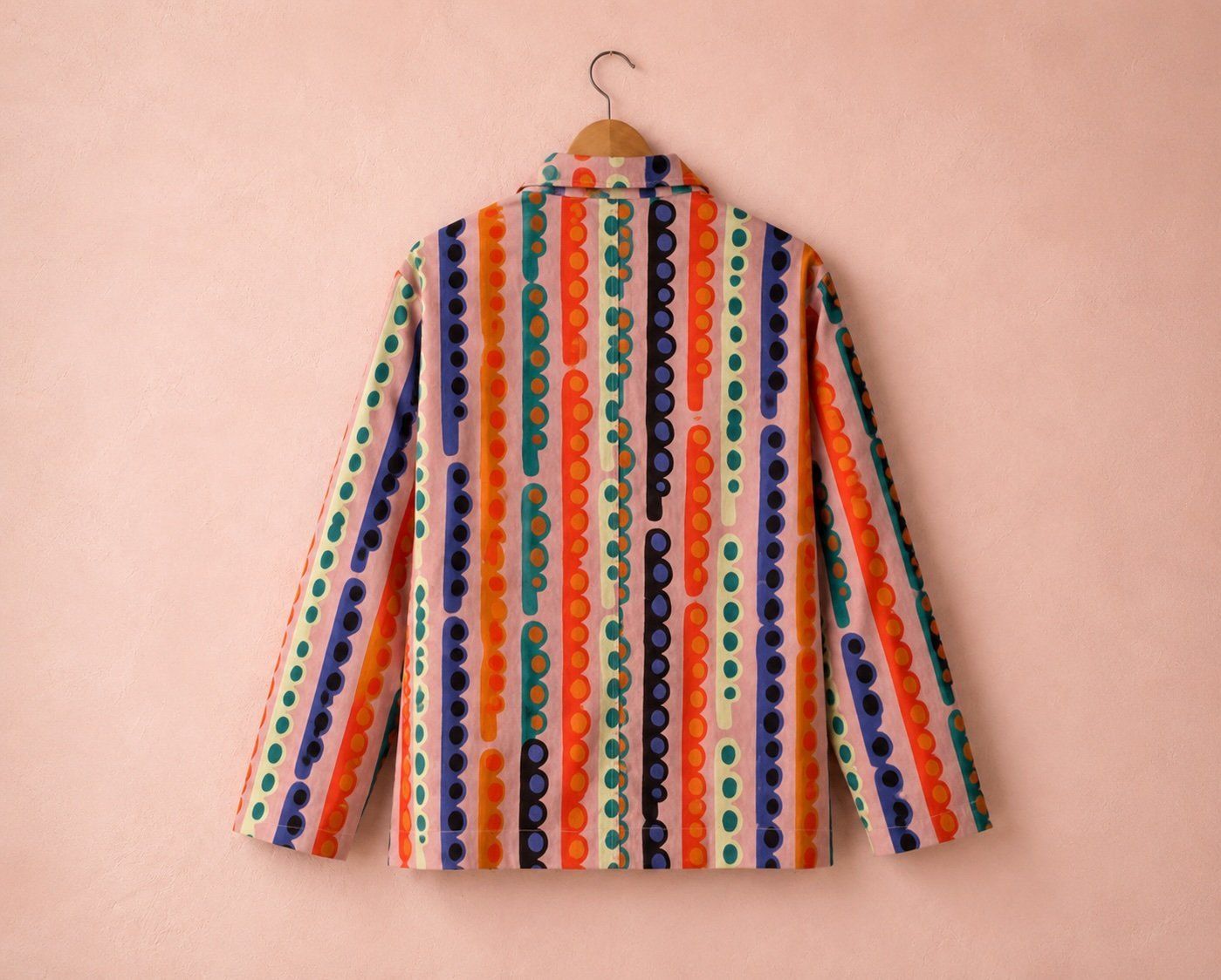 Café Chore Coat back with allover print