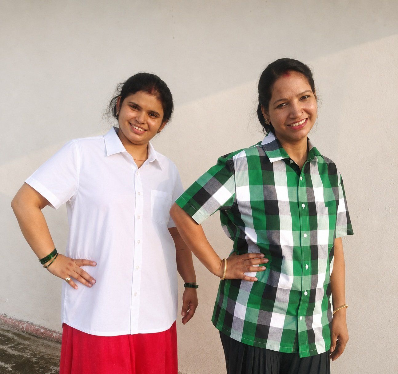 Short Sleeve Button Ups in 100% ona cotton in both white and plaid