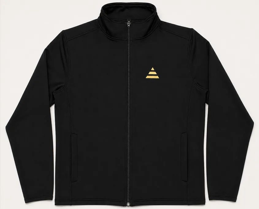 rPet Zip Jacket in black with embroidered logo