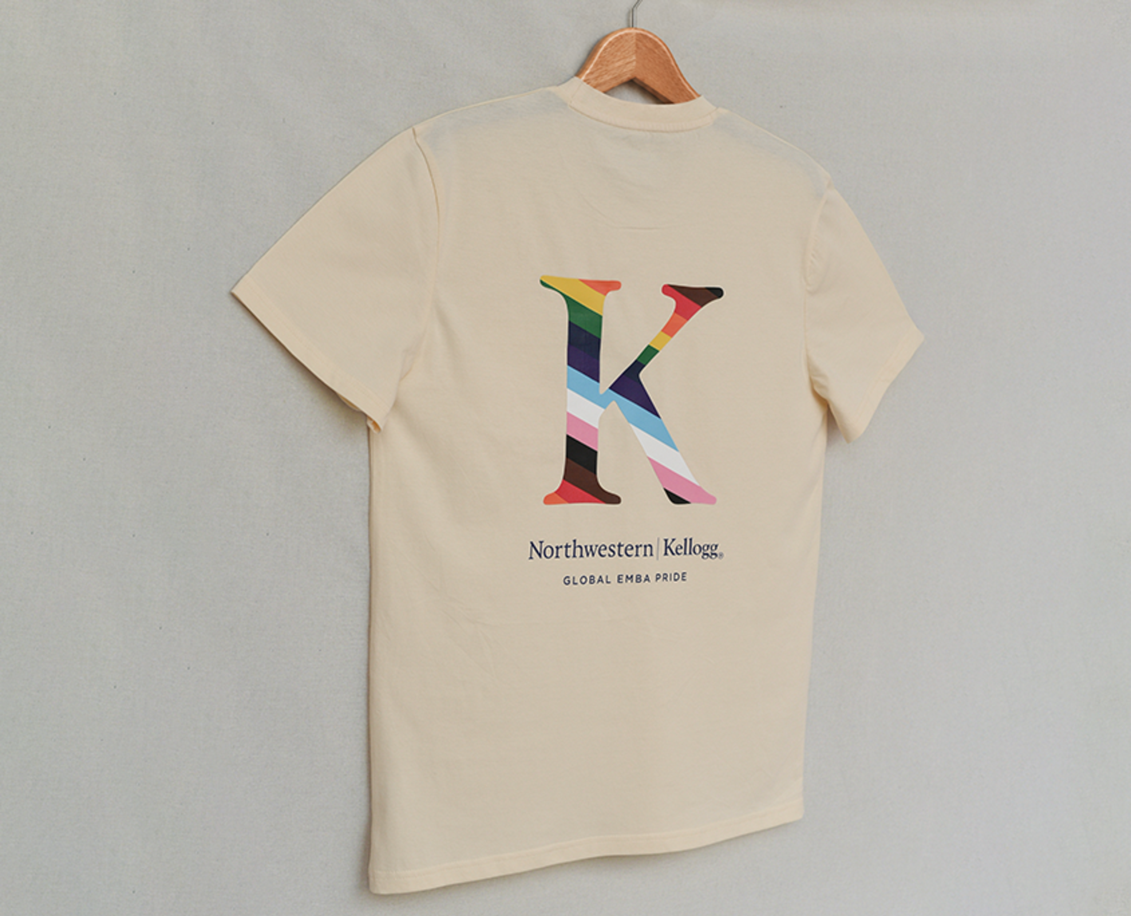 Unisex Crewneck Tee in navy with heat transfer artwork on back