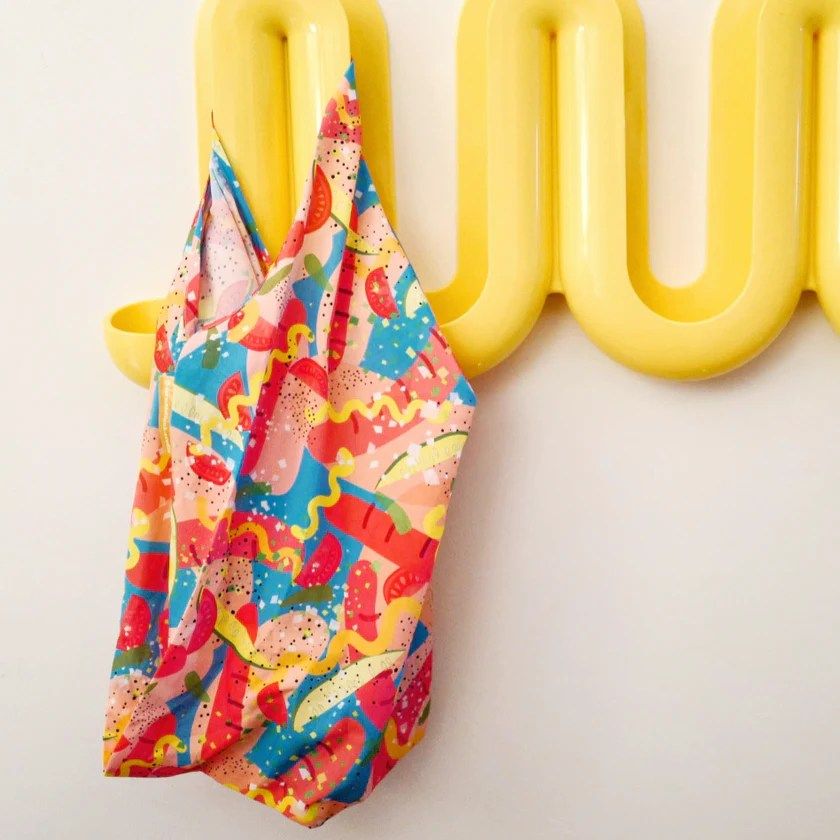 Sublimation printed Chicago Dog illustration bag