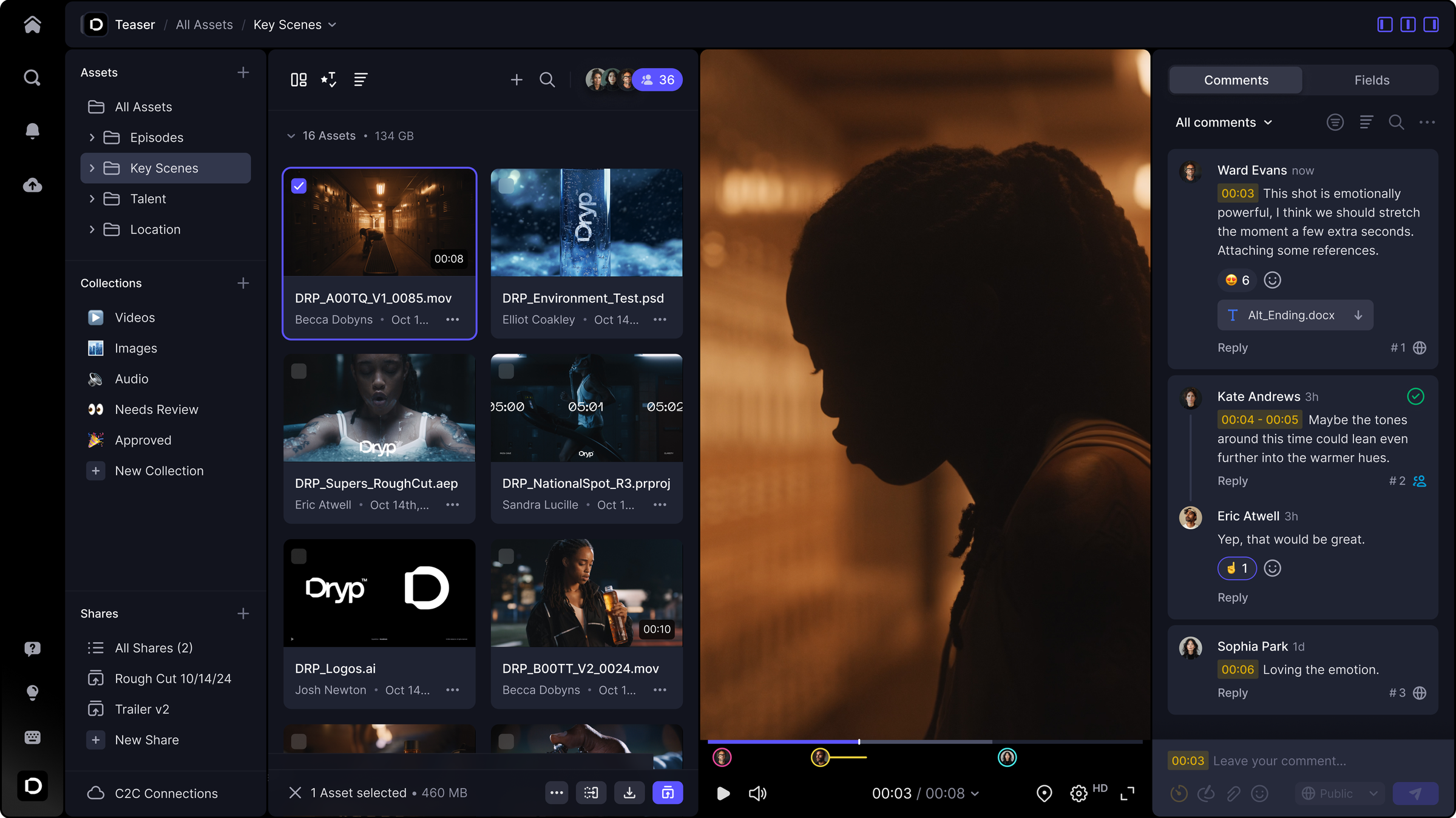 Frame.io interface