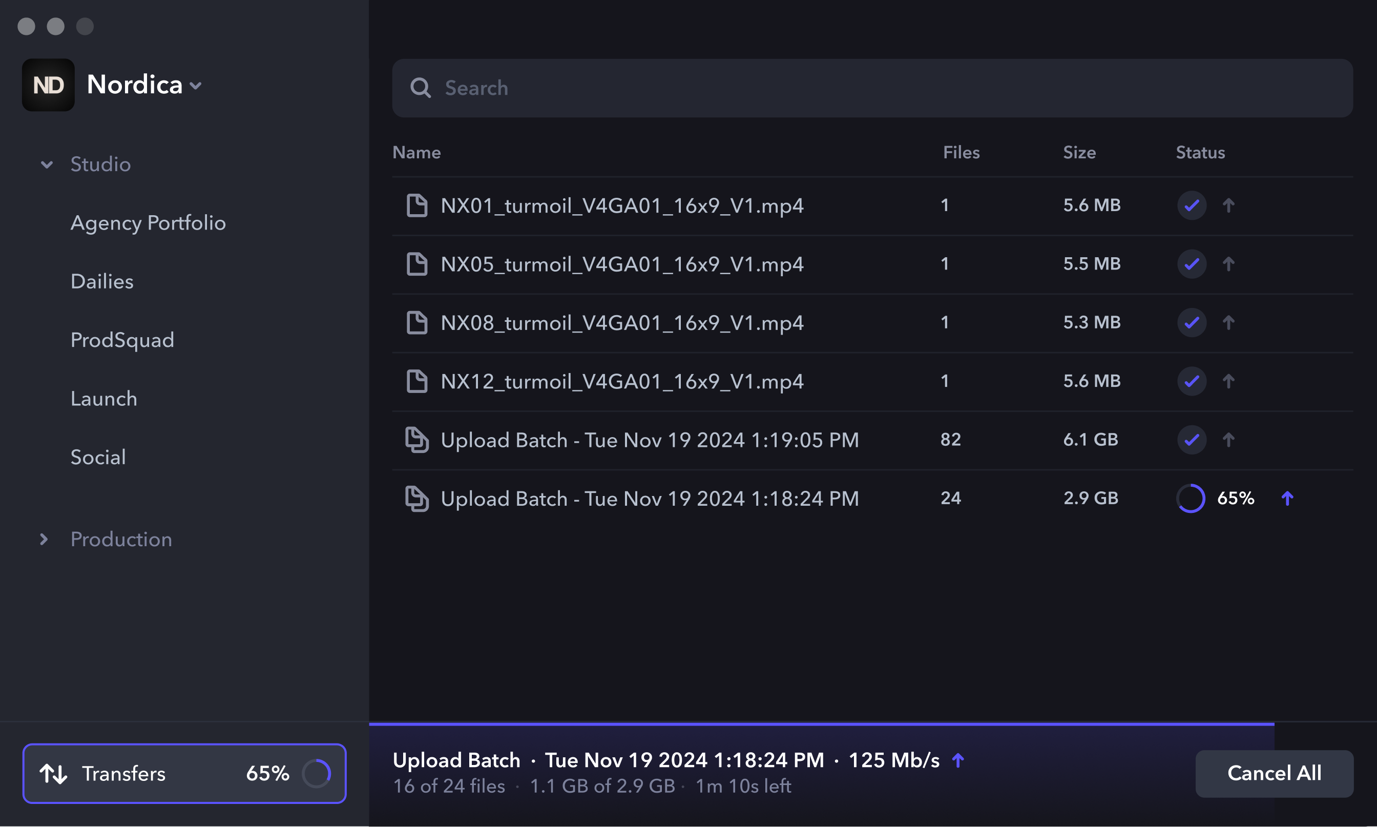Frame.io | Transfer App