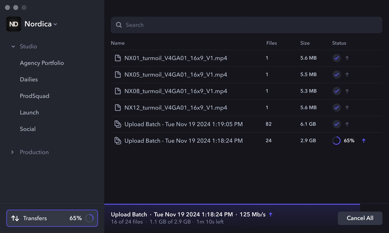 Frame.io | Transfer App
