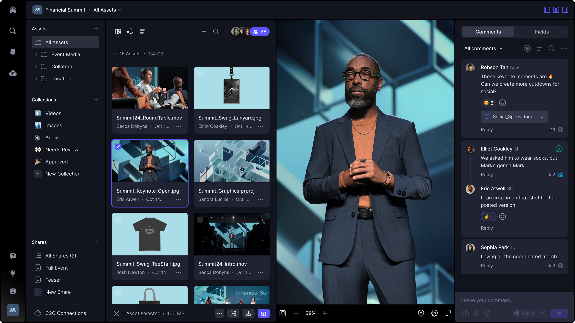 Frame.io interface screenshot