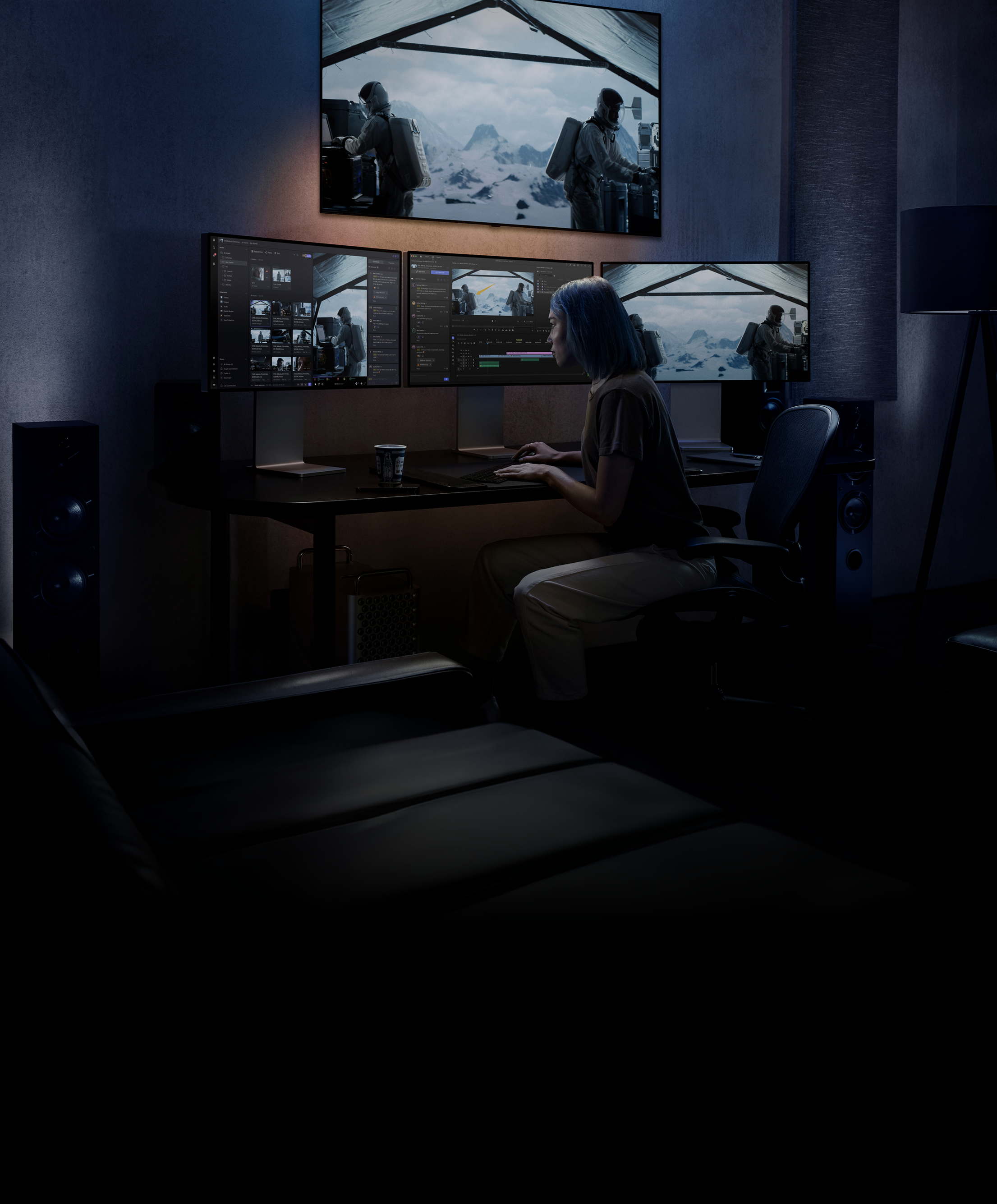 Person at their desk using a computer