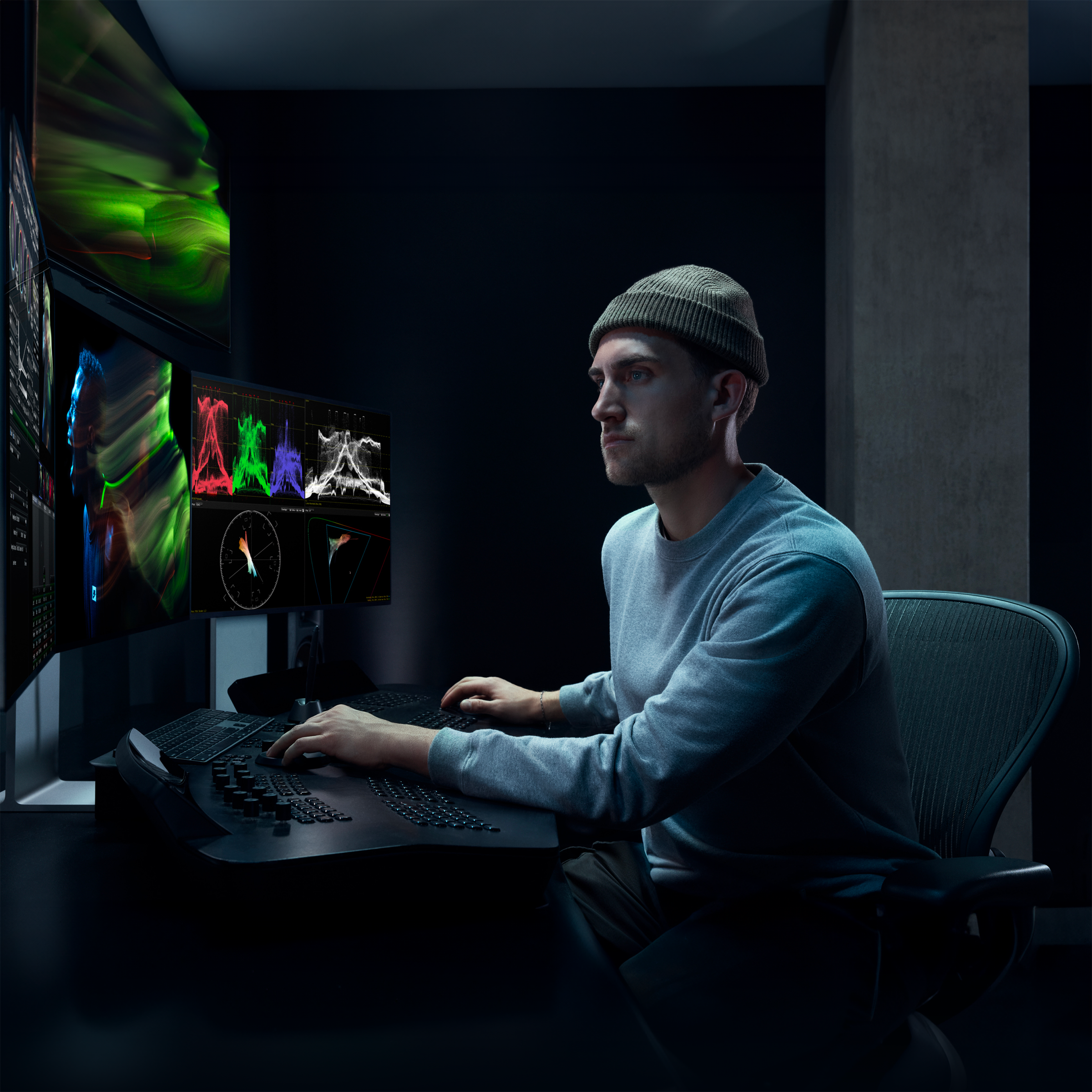 Editor working on multiple monitors