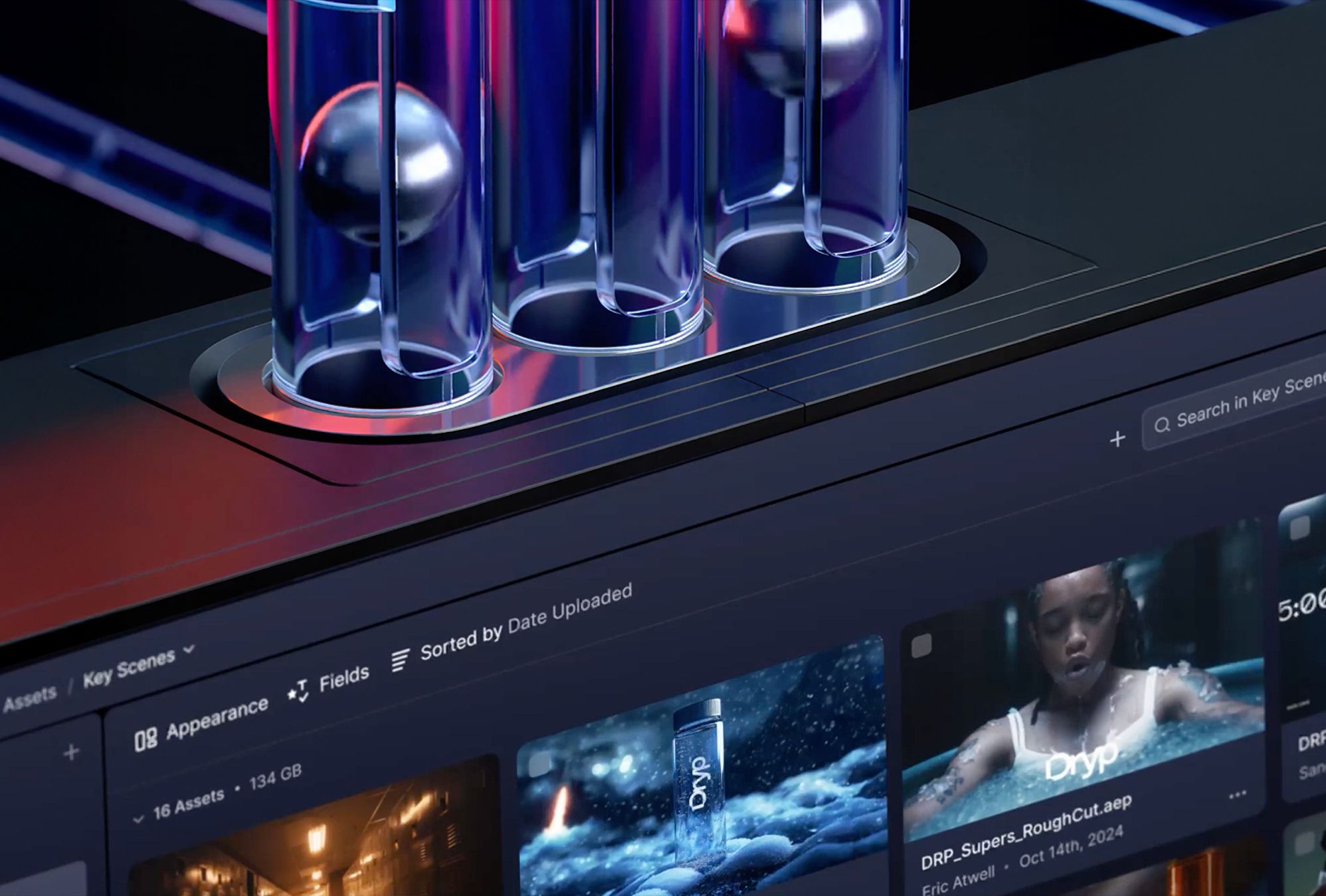 high tech image with Frame.io UI