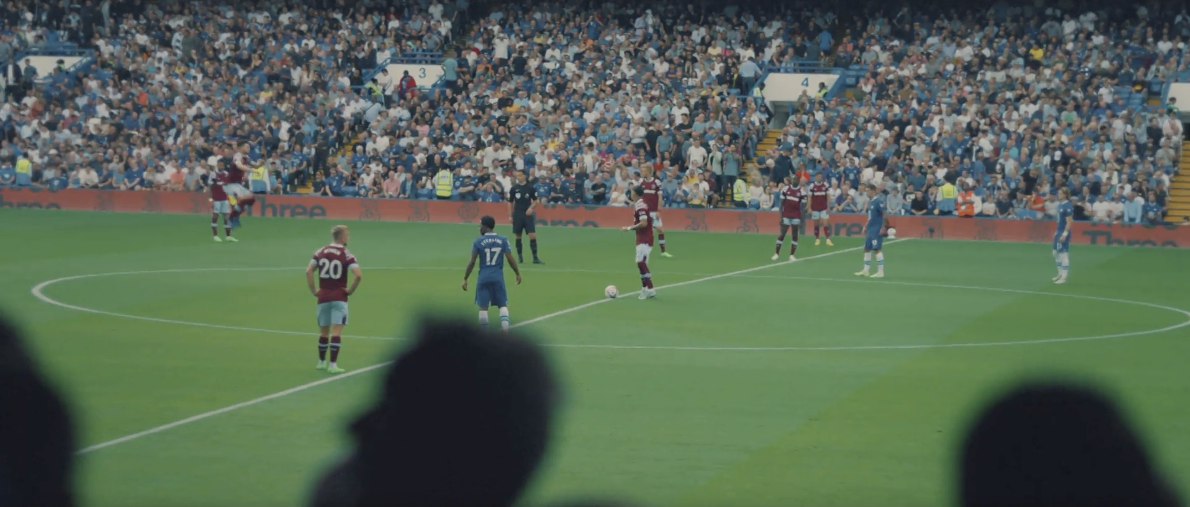 A soccer game in progress