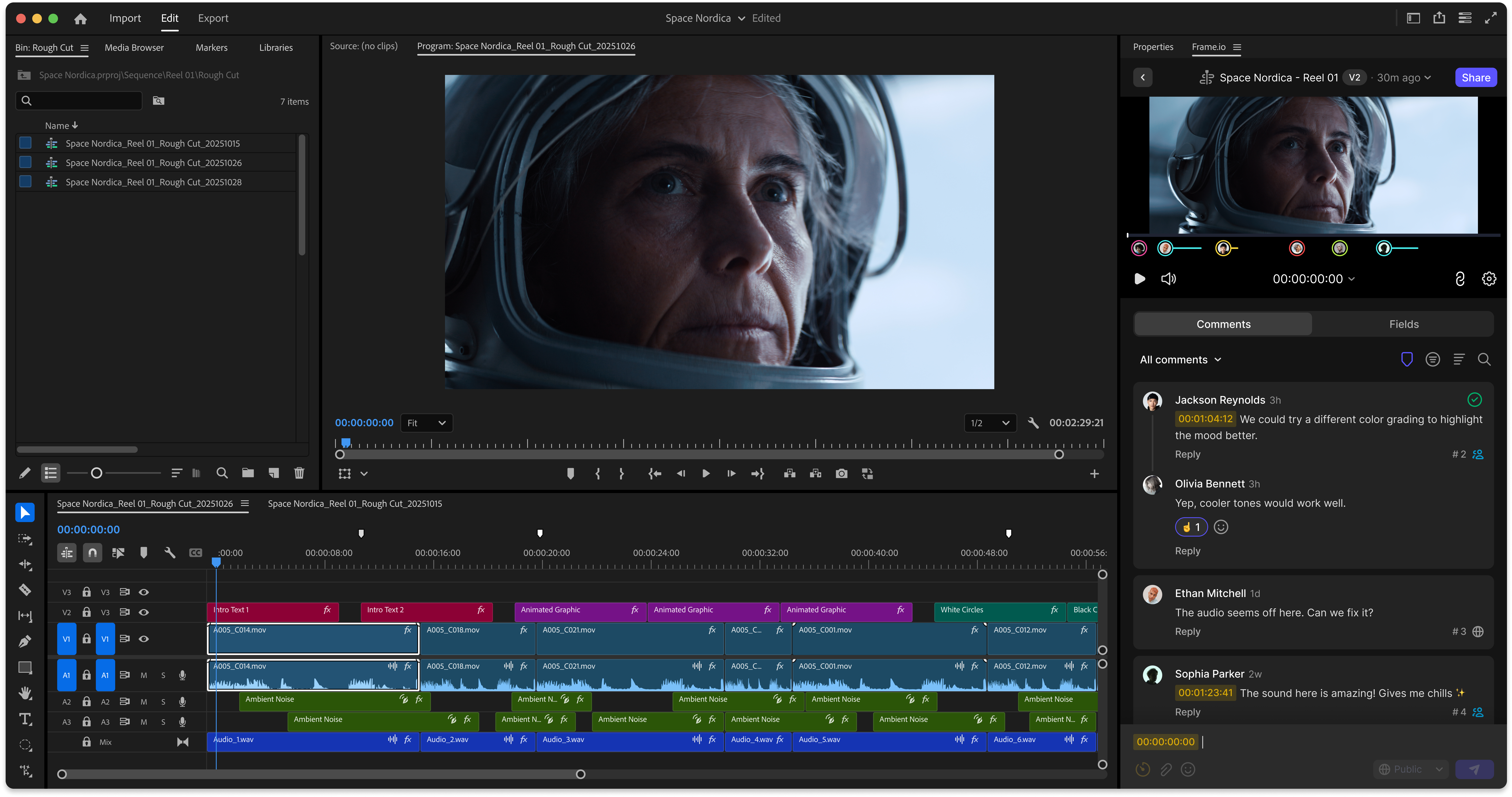 Frame.io interface screenshot