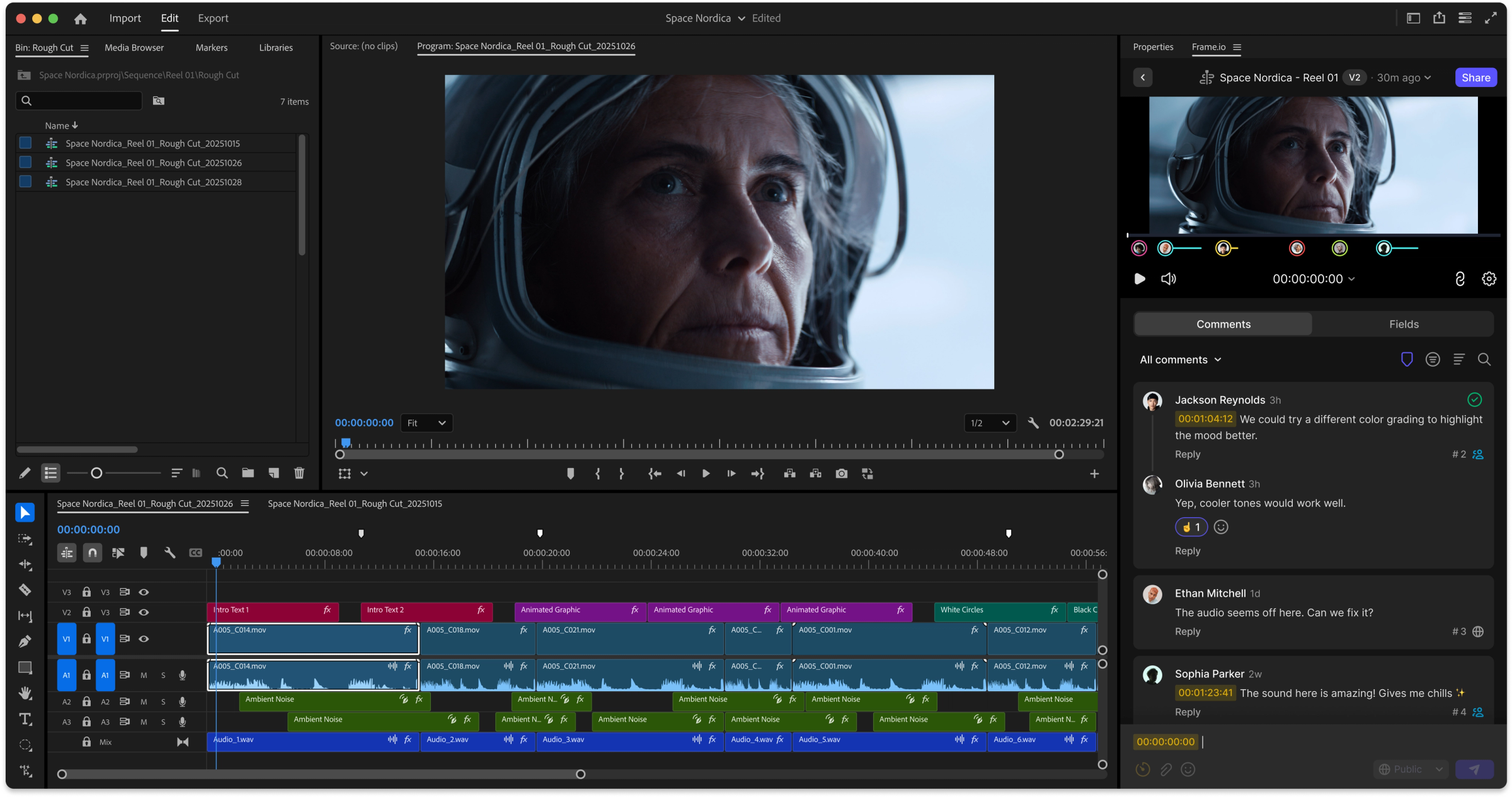 Frame.io interface screenshot