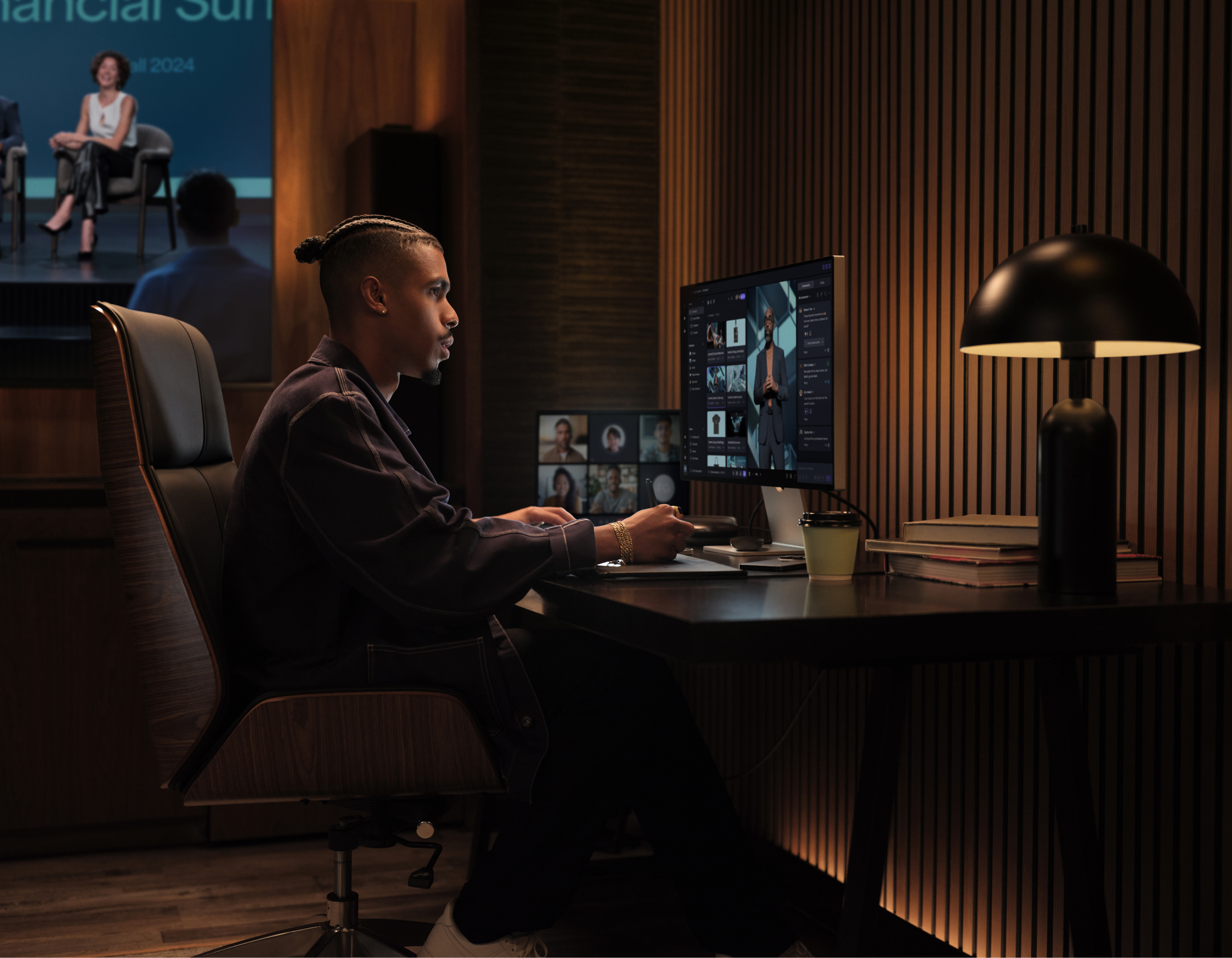 Colleagues having a meeting