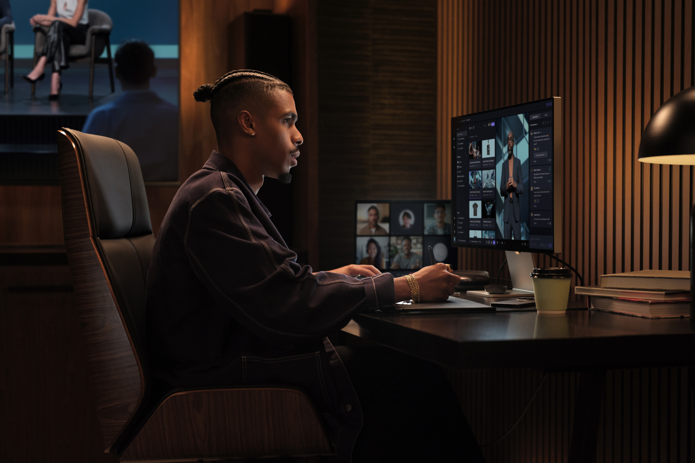 Person using Frame.io on a desktop computer