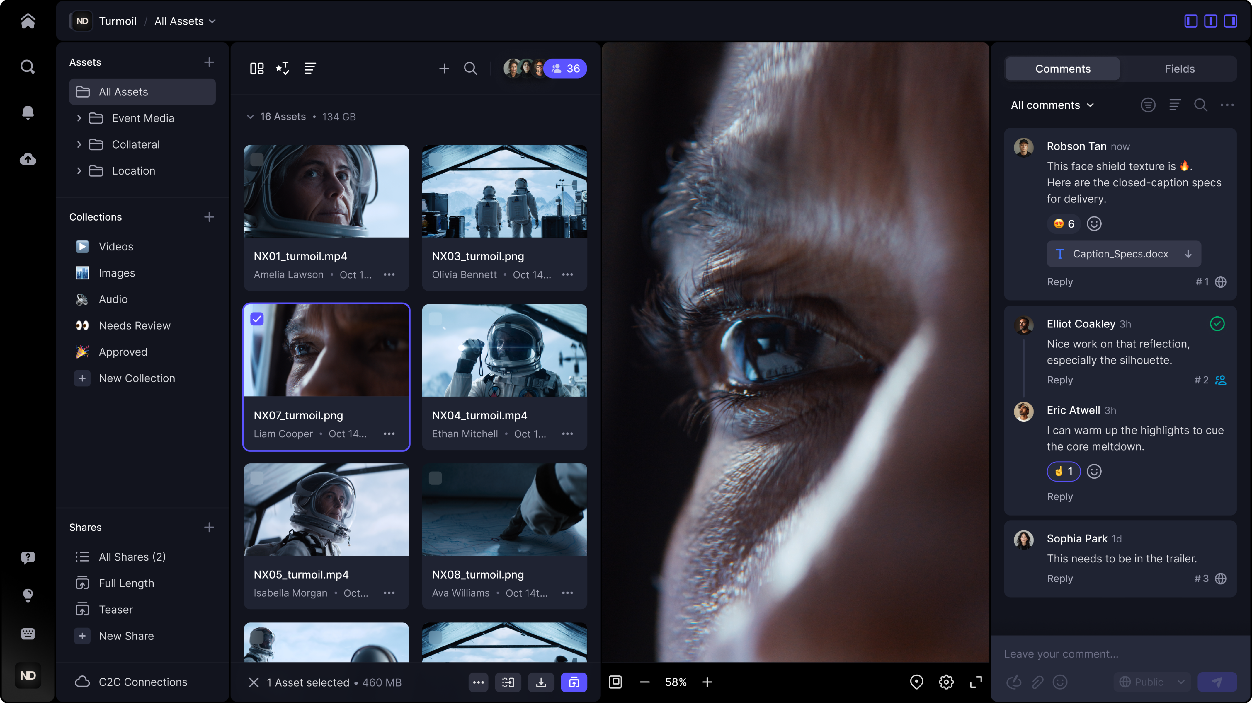 Frame.io interface screenshot