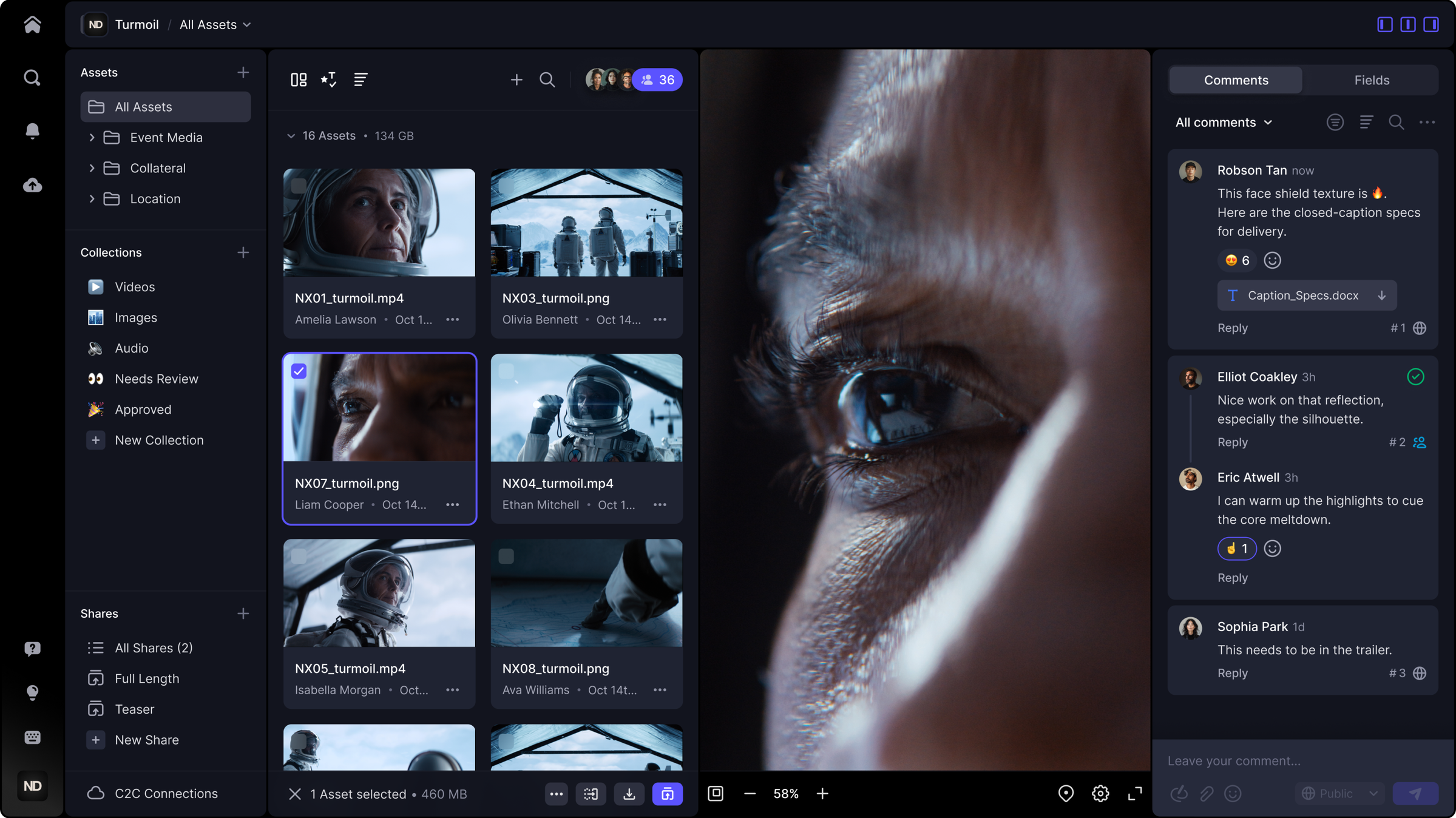 Frame.io interface screenshot