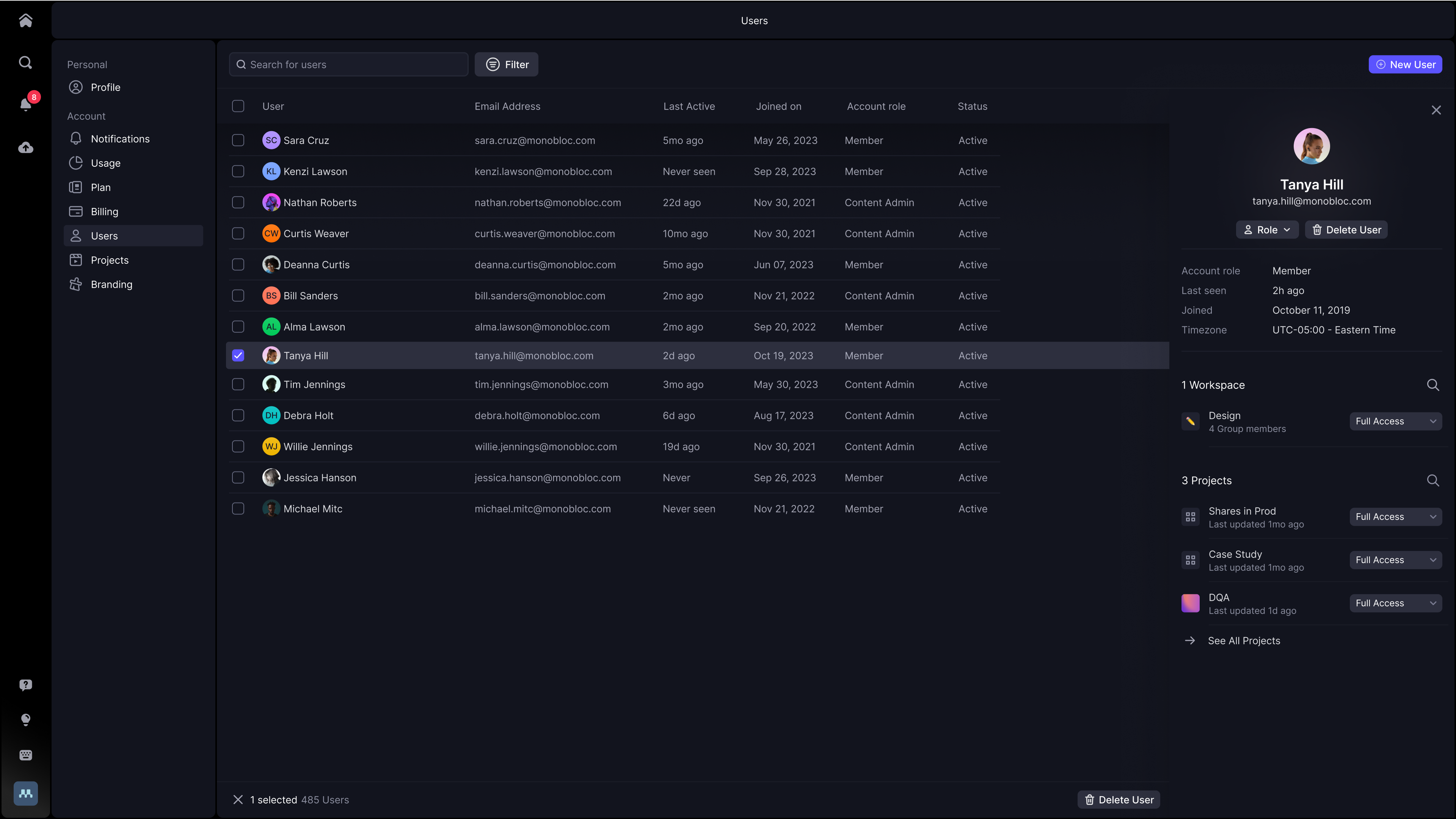 Frame.io UI screenshot