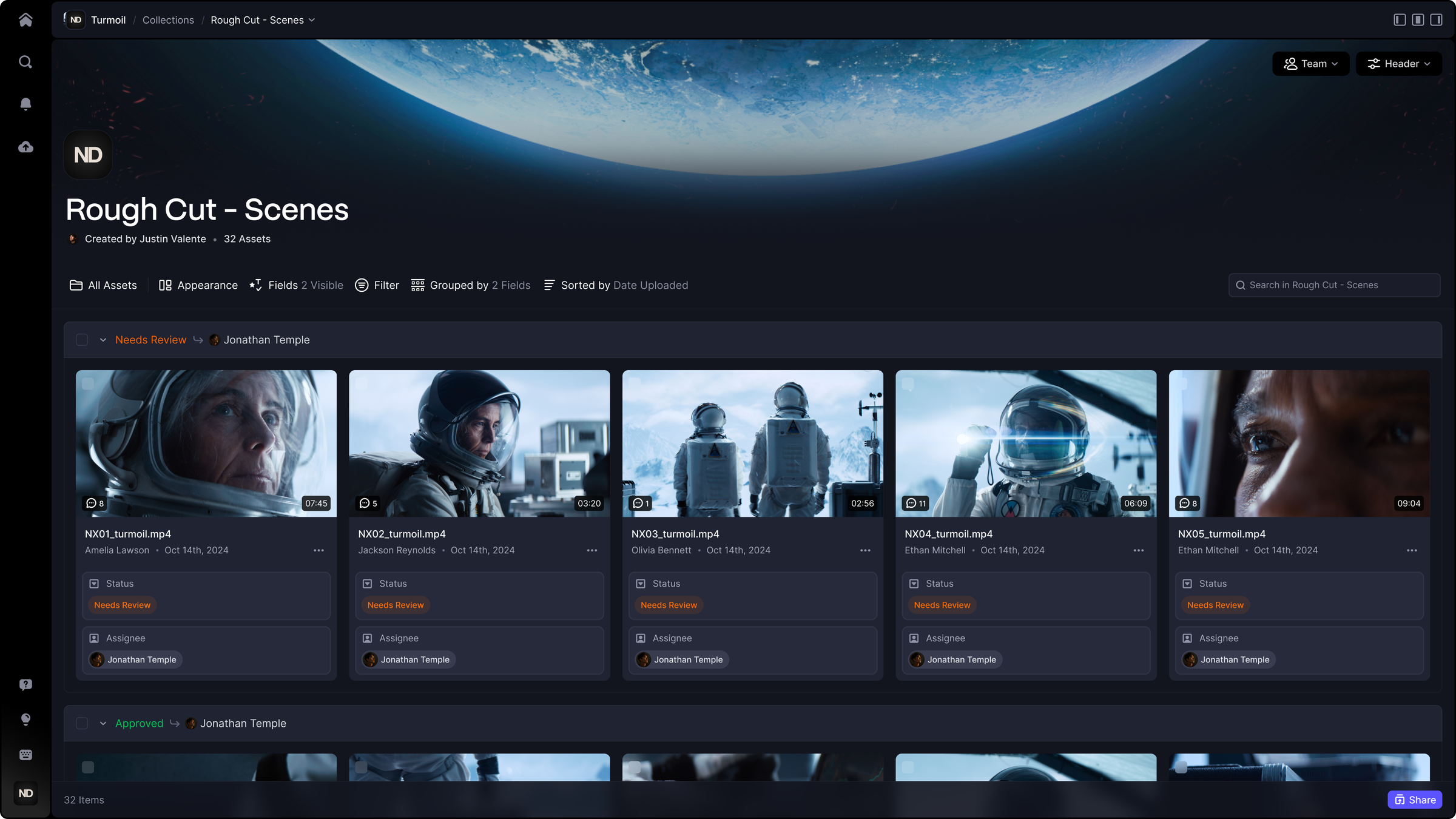 Frame.io interface screenshot