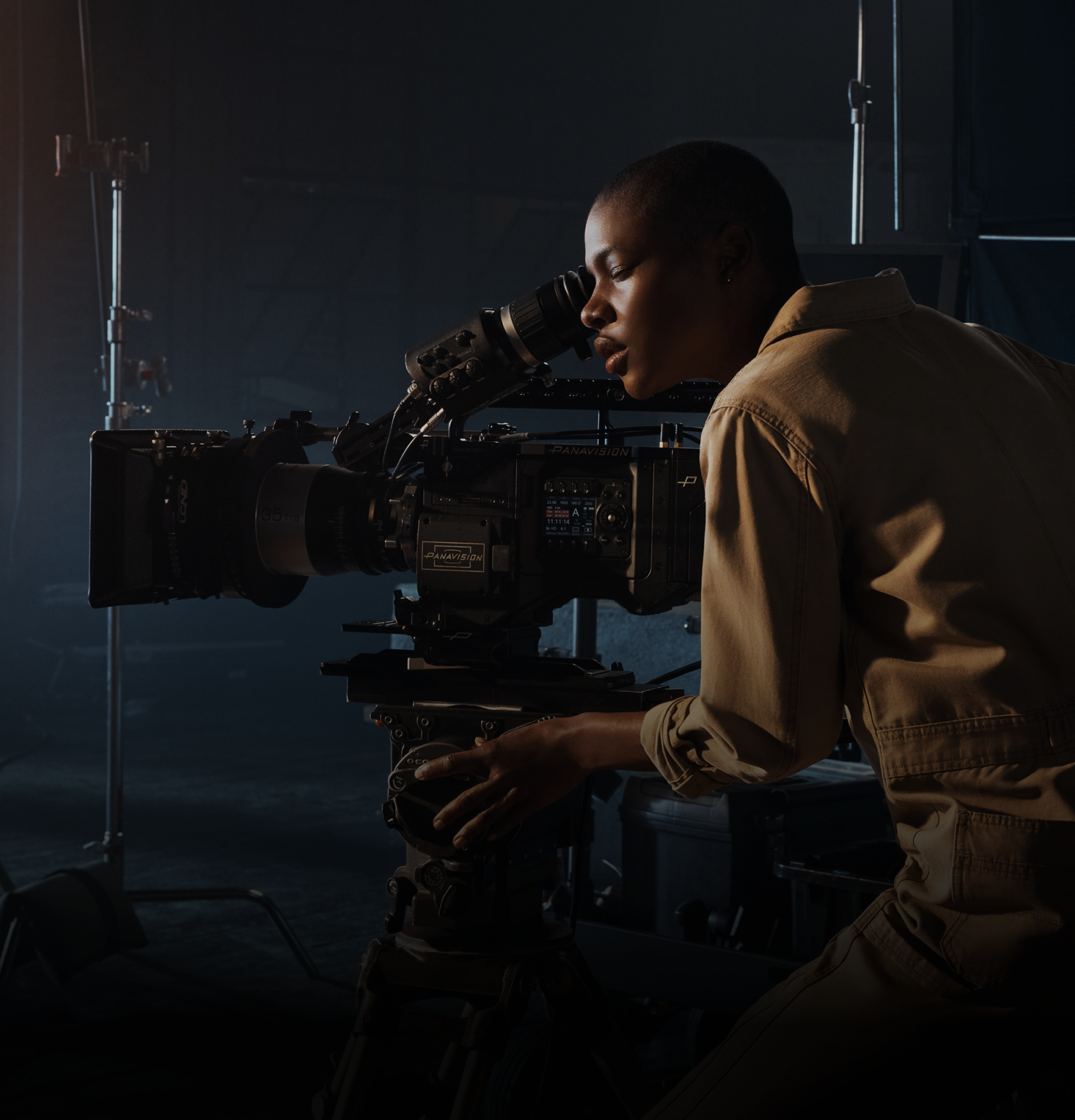 Person operating a video camera