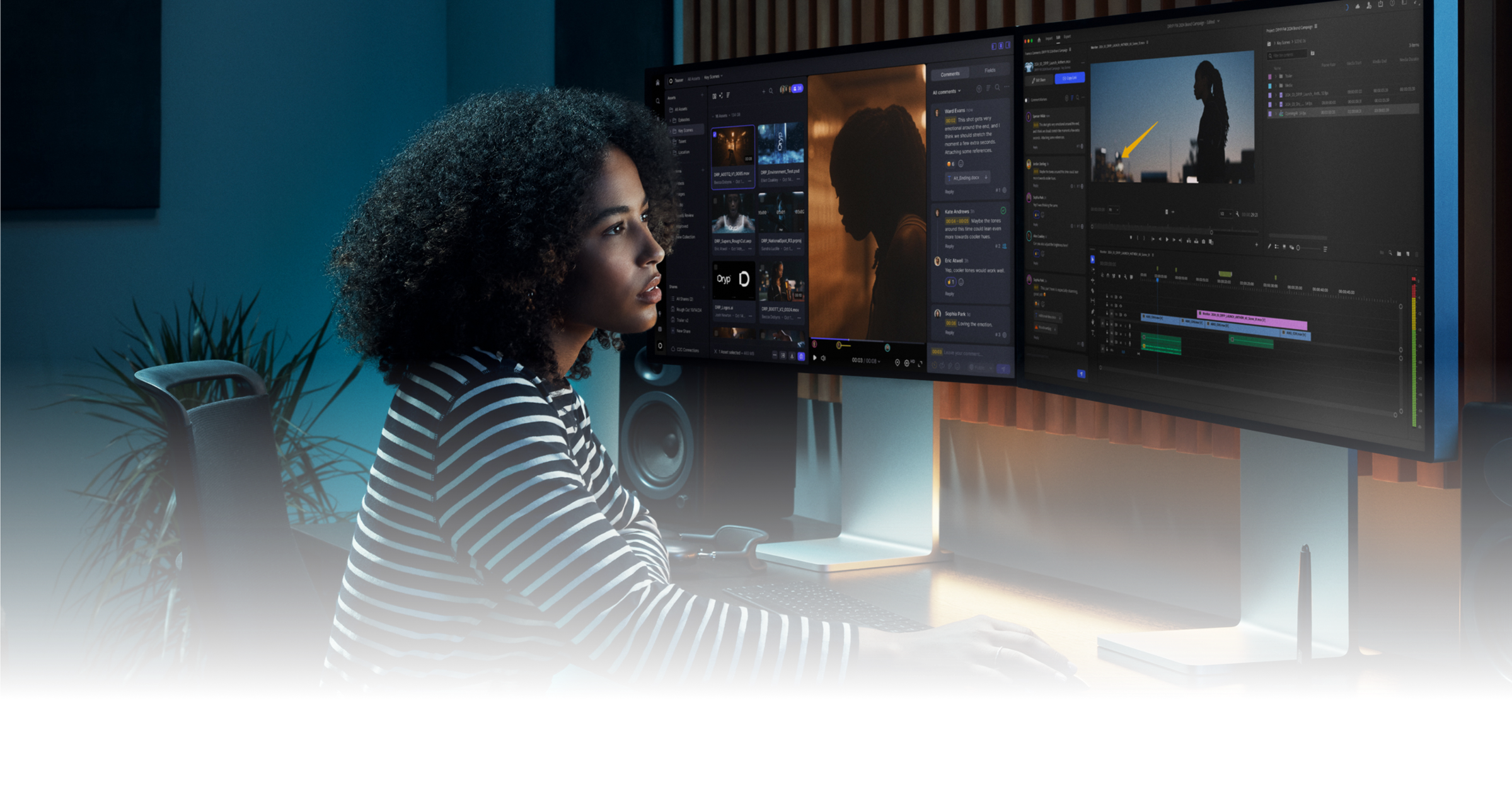 Person using Frame.io on a computer