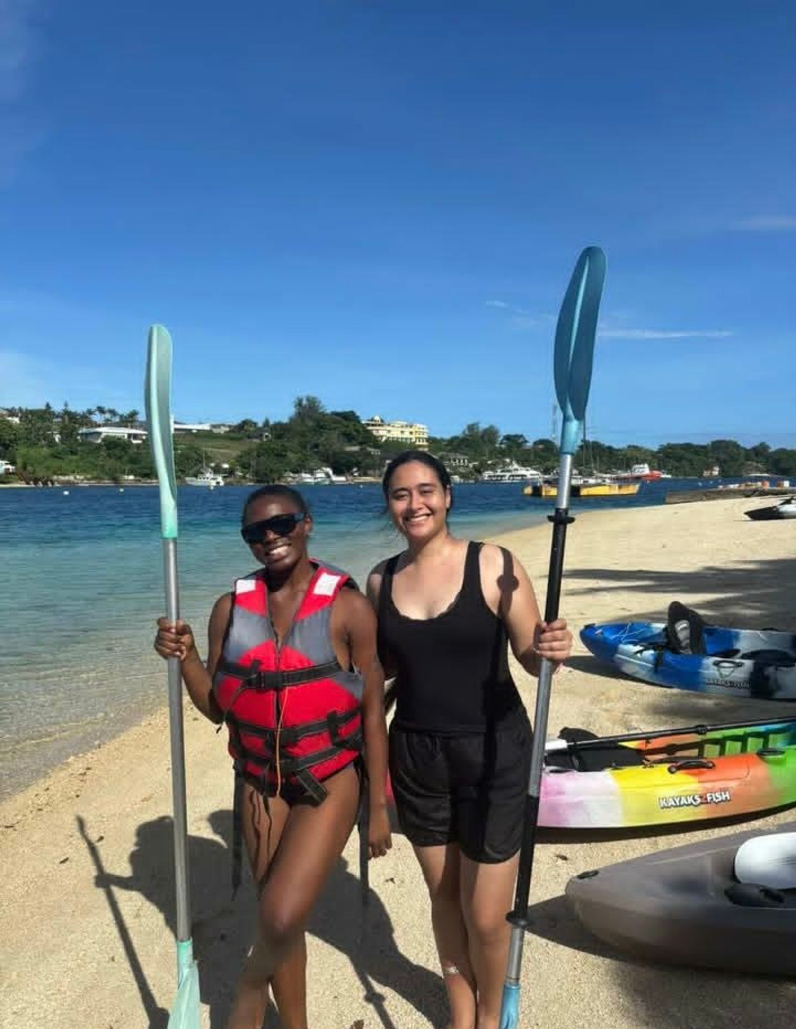 Travelers on a shore excursion boat adventure