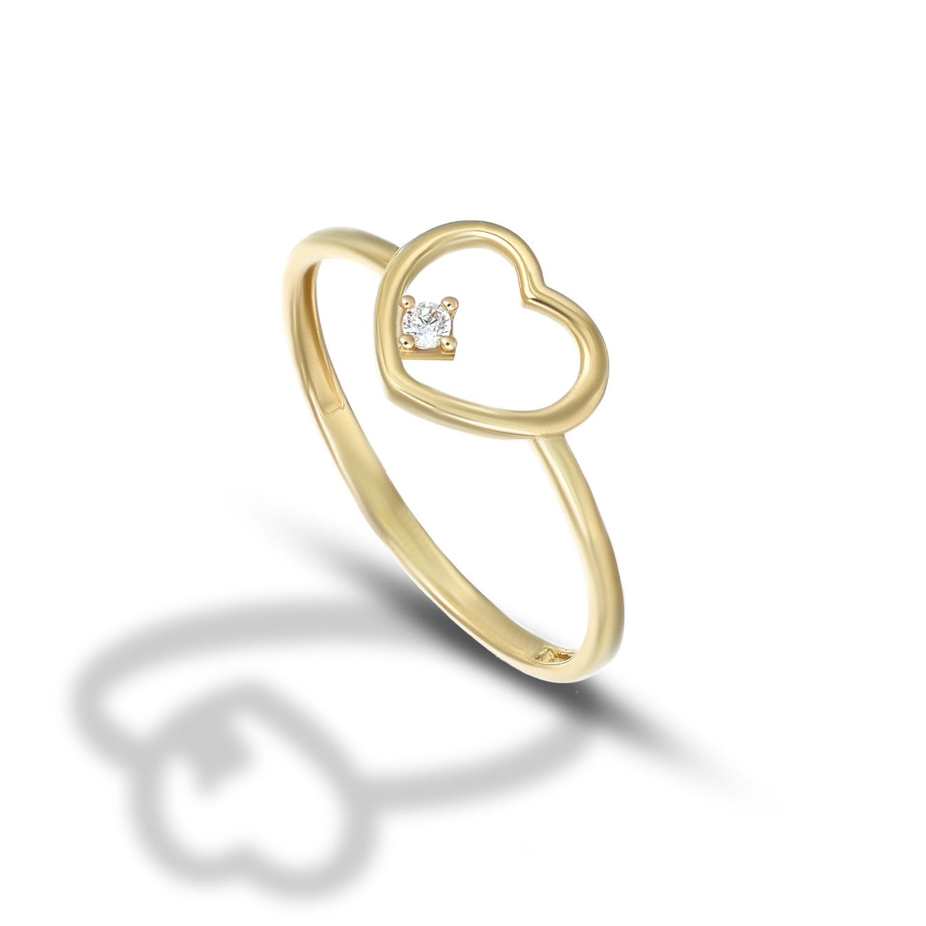 Anello da Donna a filo con cuore in oro 9kt
