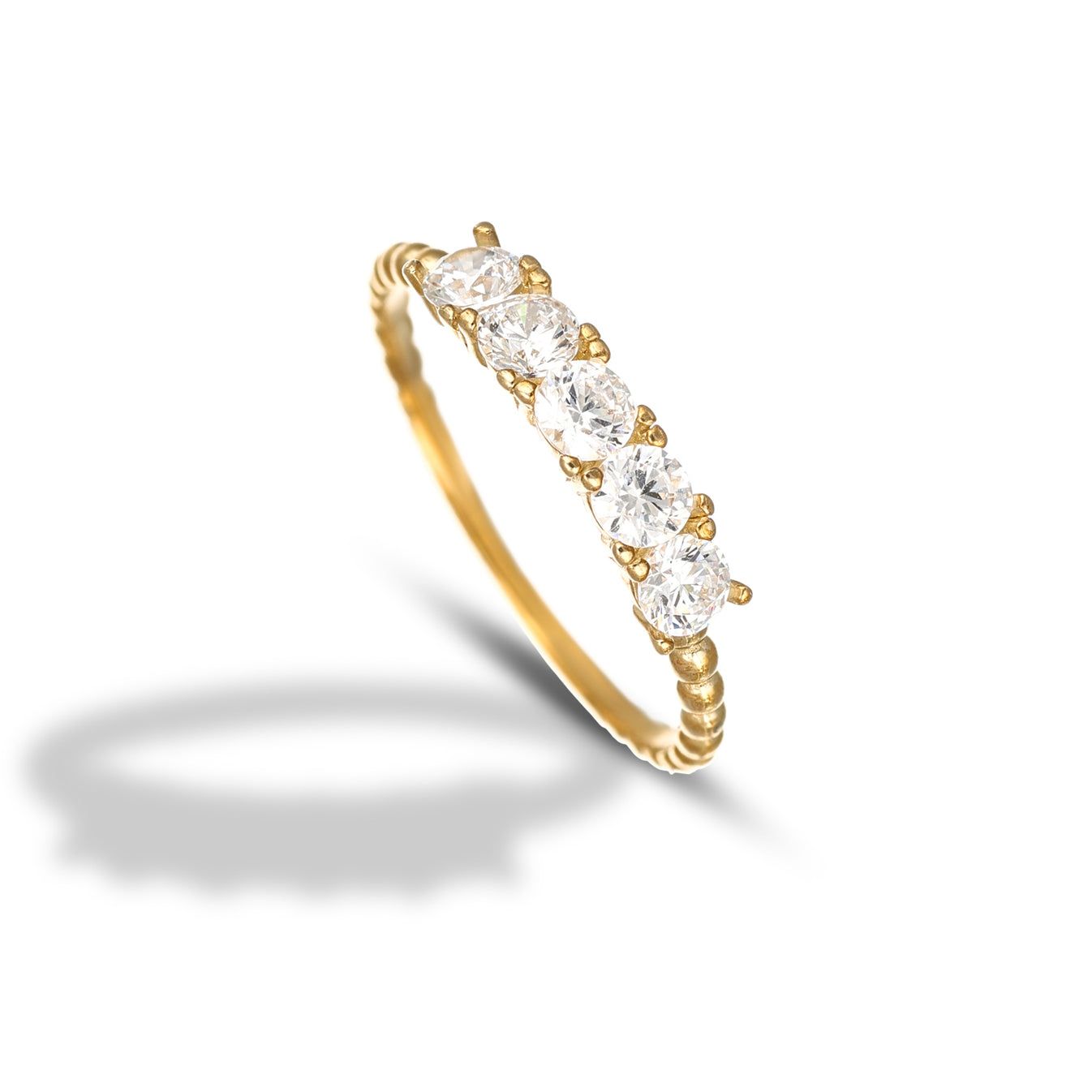 Anello da Donna - Veretta a 5 Pietre in Oro 9kt
