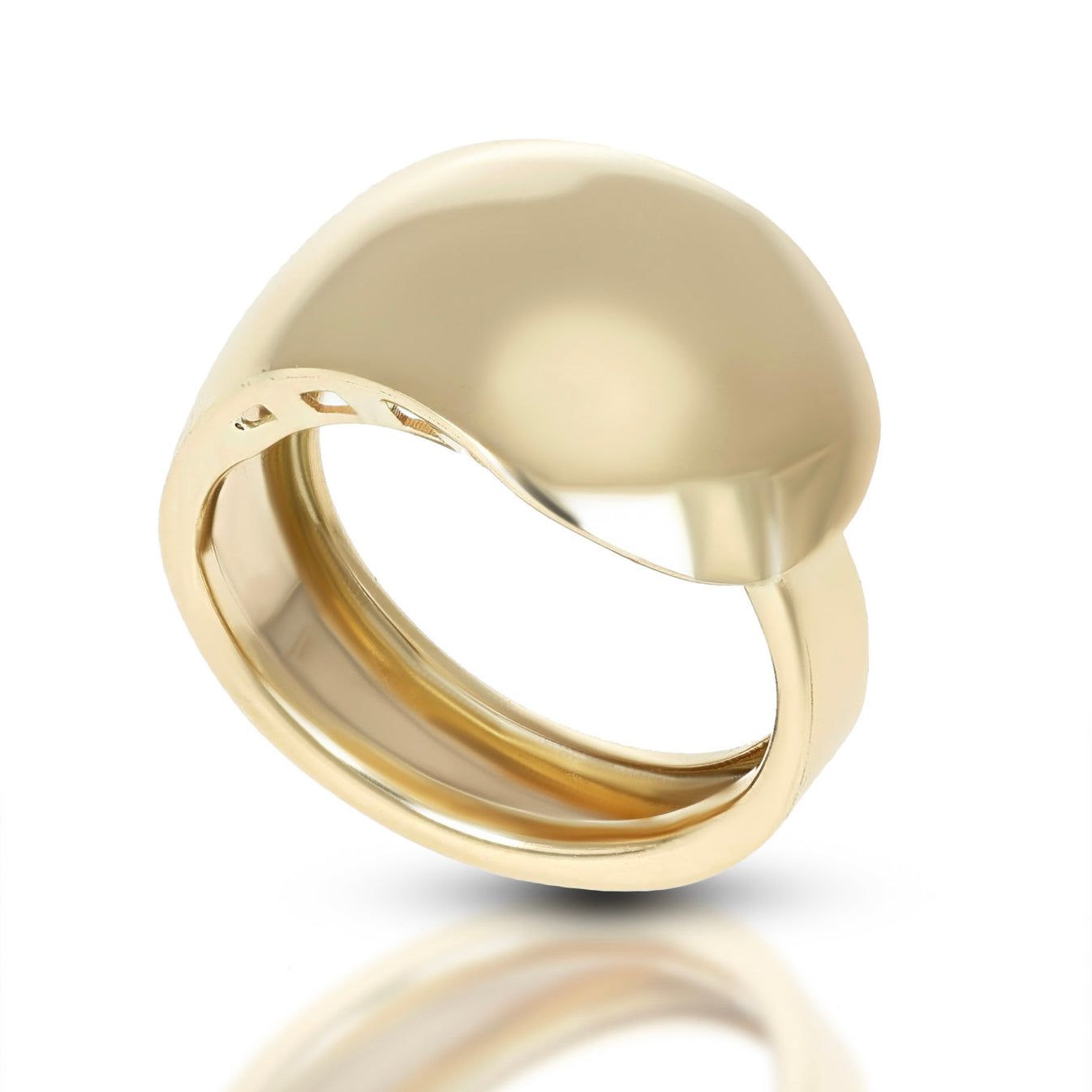 Anello da Donna a fascia bombata lucida in oro 9kt