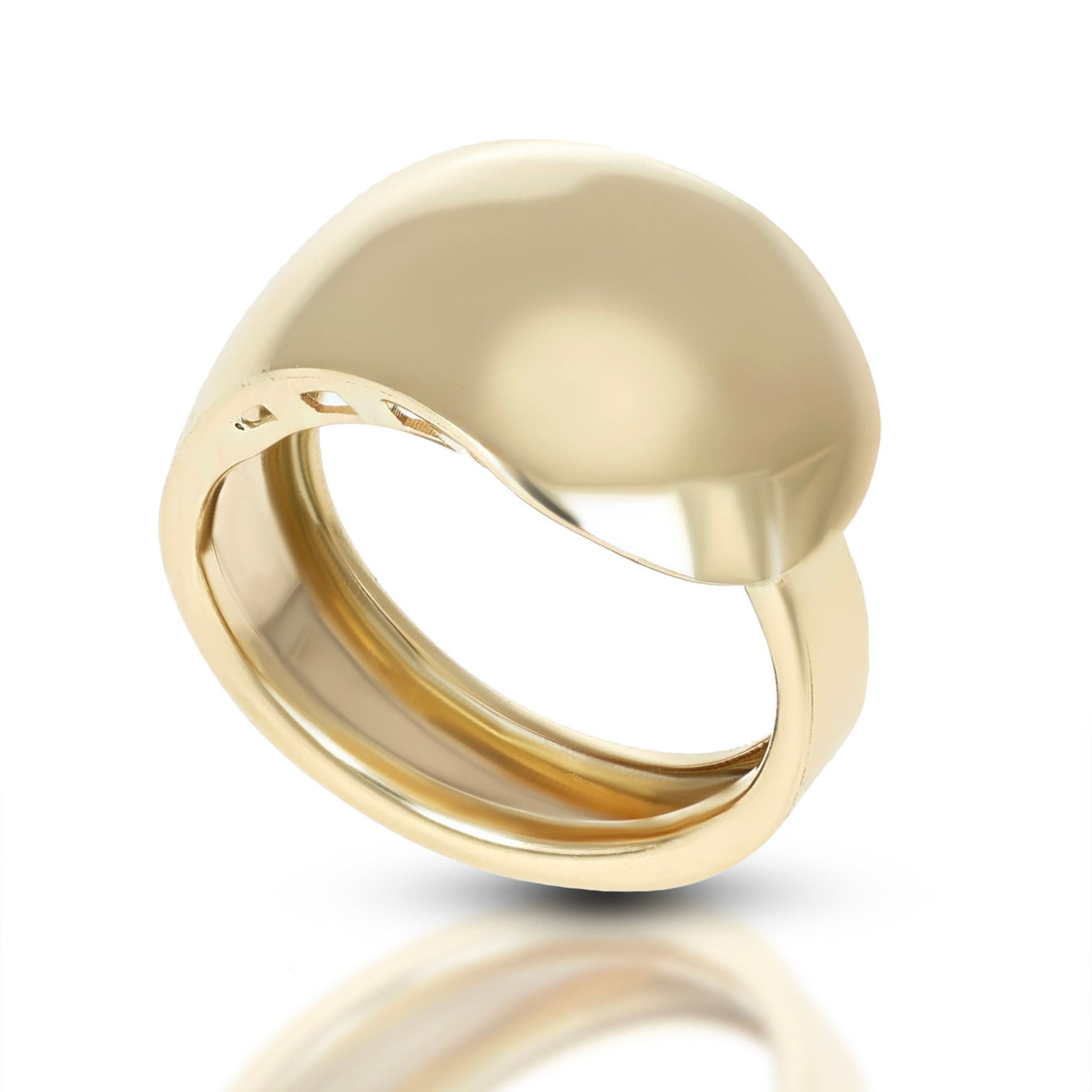 Anello da Donna a fascia bombata lucida in oro 9kt