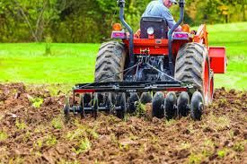 Line of Lowery disc harrows, cutters, and grader blades