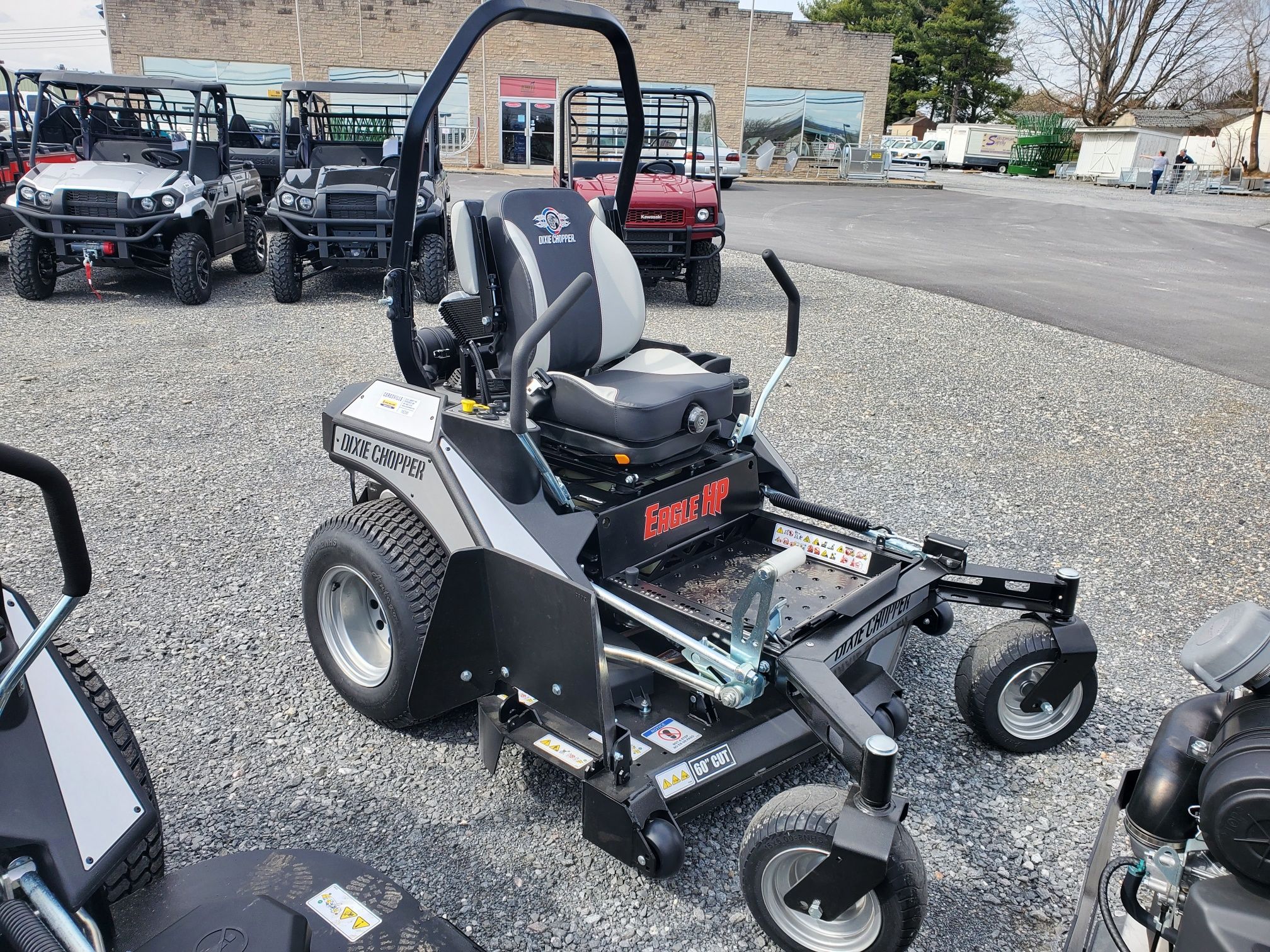 Dixie Chopper zero-turn mower on dealership lot