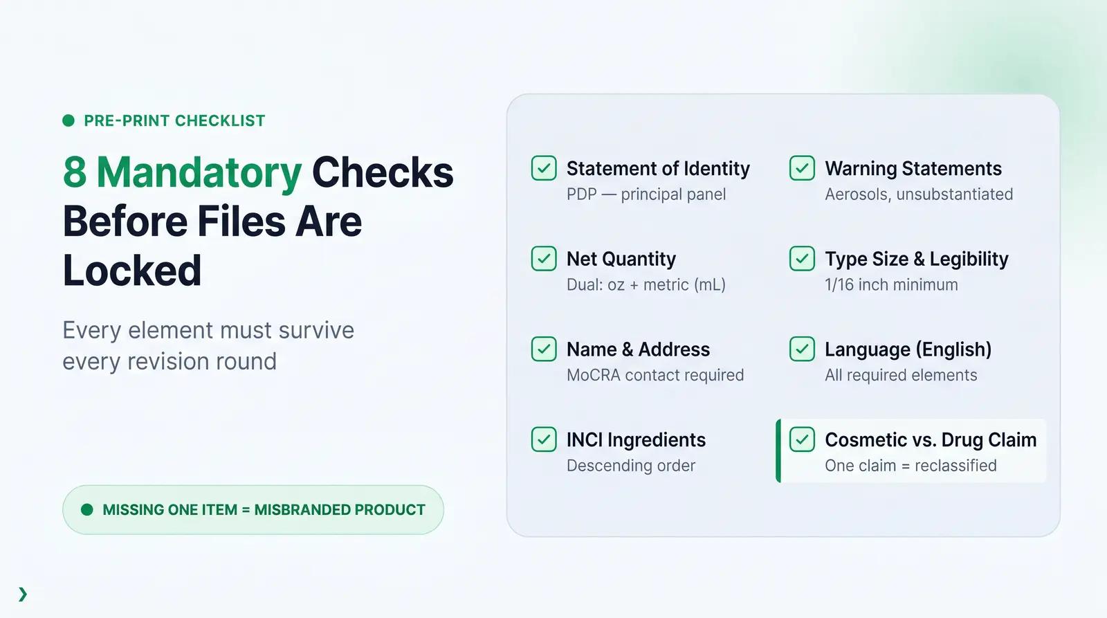 The Pre-Print Cosmetic Label Compliance Checklist
