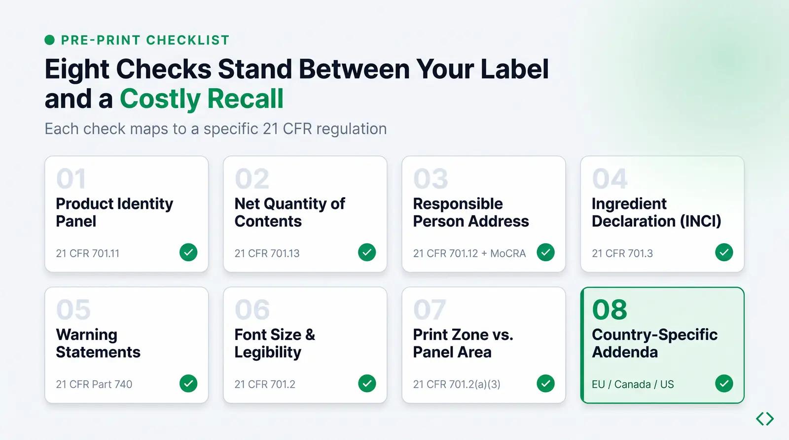 The Label Compliance Checklist: 8 Checks a Good Workflow Runs Automatically