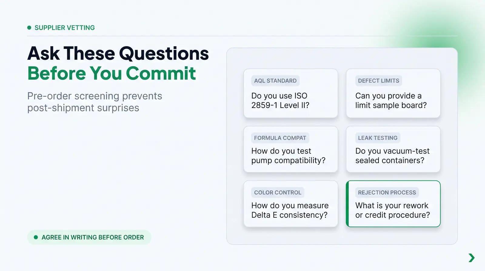 Questions to Ask Suppliers Before You Order