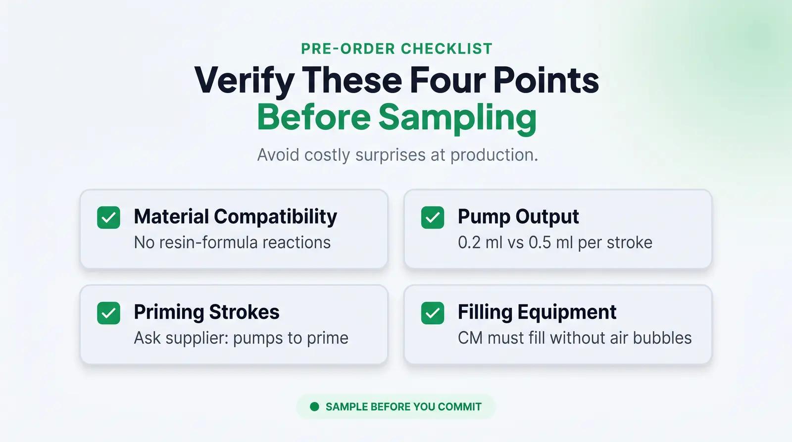 What to Verify Before Sampling
