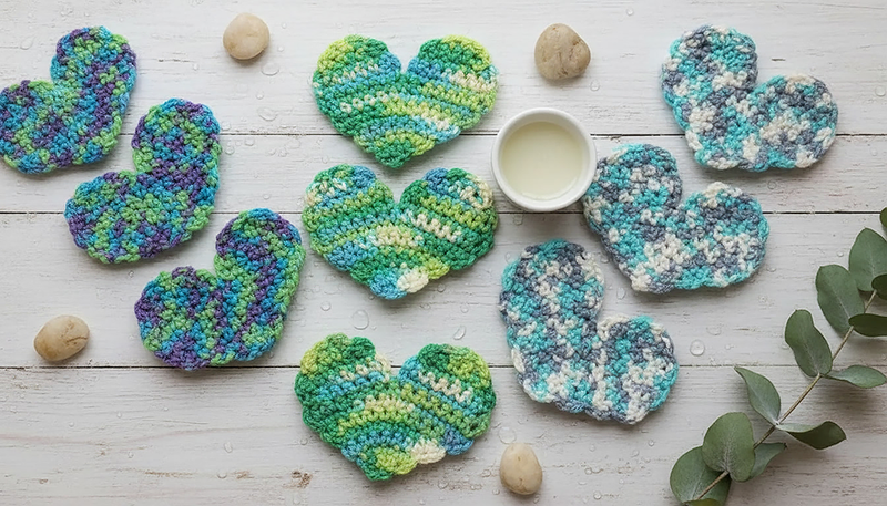 How to Crochet a Heart-Shaped Face Scrubber (Easy Beginner Pattern)