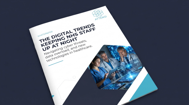 Cover des Attensi-Whitepapers: Die digitalen Trends, die NHS-Mitarbeitenden den Schlaf rauben