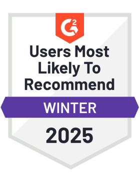 G2 Users Most Likely To Recommend Winter 2025