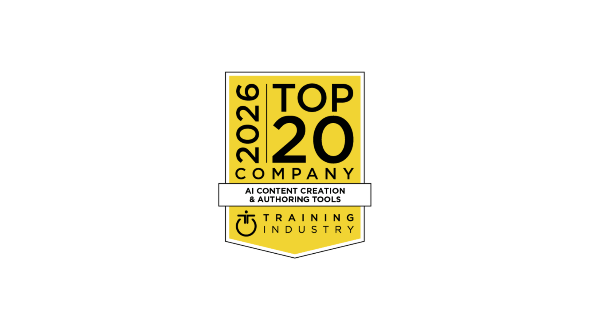 Training Industry 2026 Top 20 Company badge for AI Content Creation & Authoring Tools
