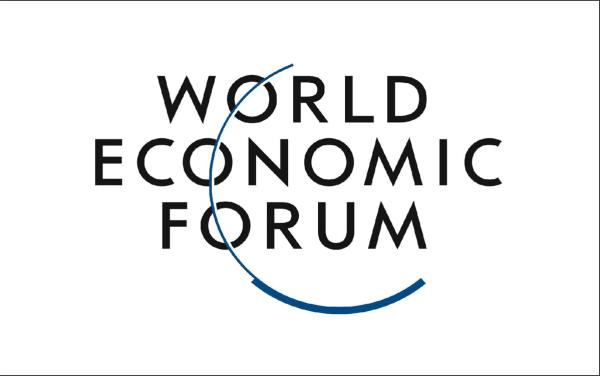 Das Logo des Weltwirtschaftsforums (WEF) auf weißem Hintergrund