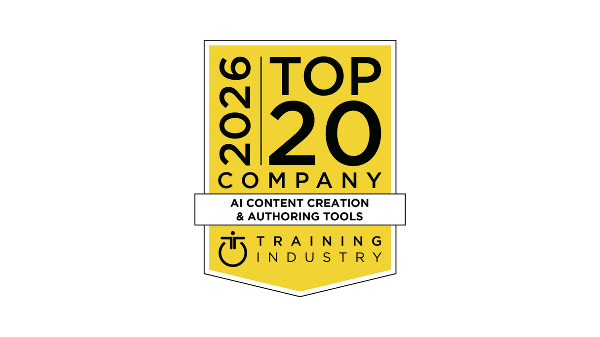 Badge 2026 Top 20 Company AI Content Creation & Authoring Tools von Training Industry.