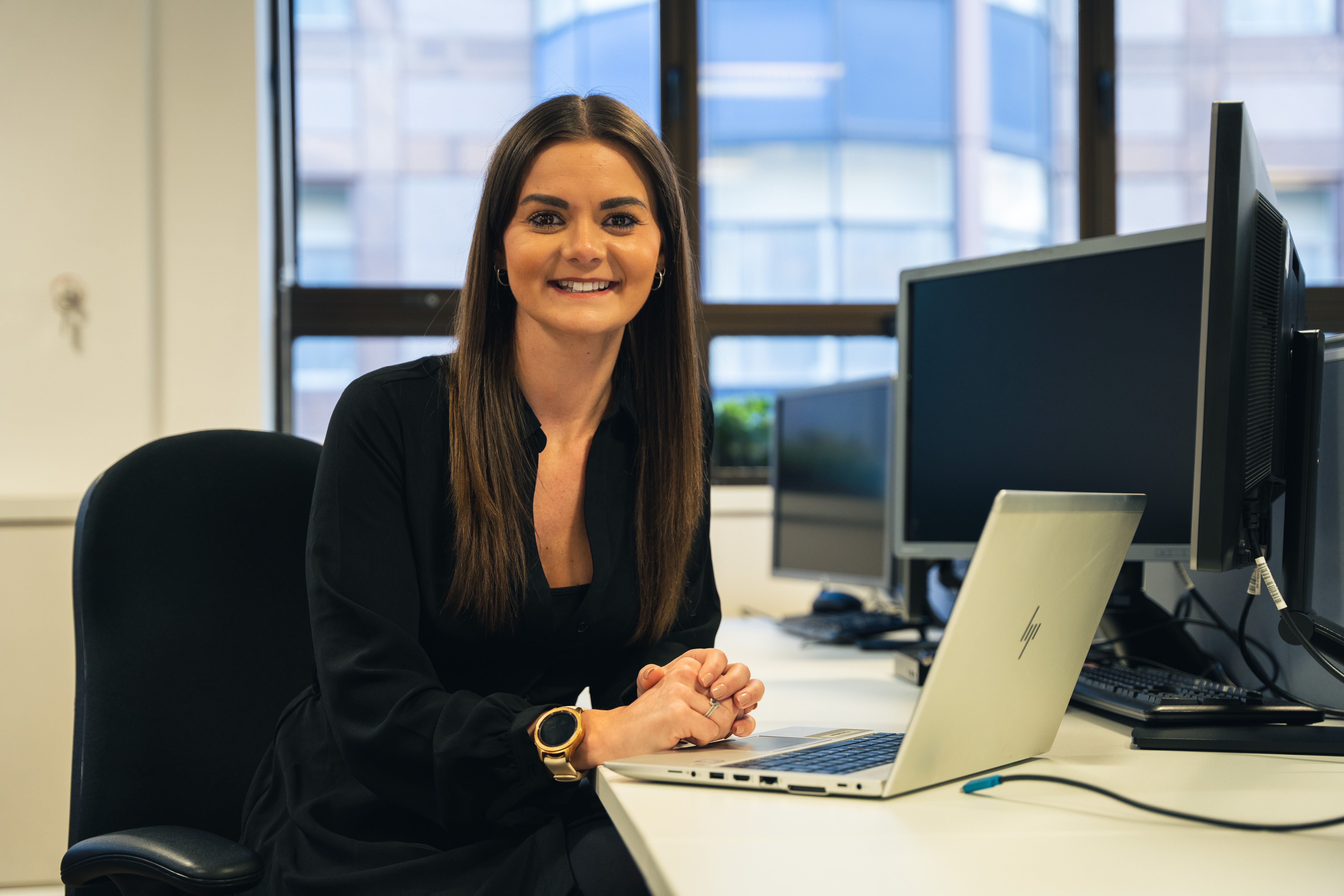 Leanne Page Equiniti 2 employee woman standing smiling