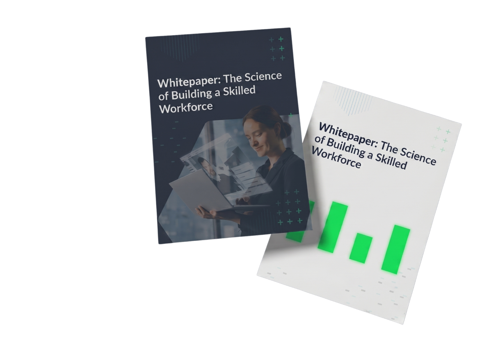 Attensis whitepaper The Science of Building a Skilled Workforce, omslag och sida med stapeldiagram