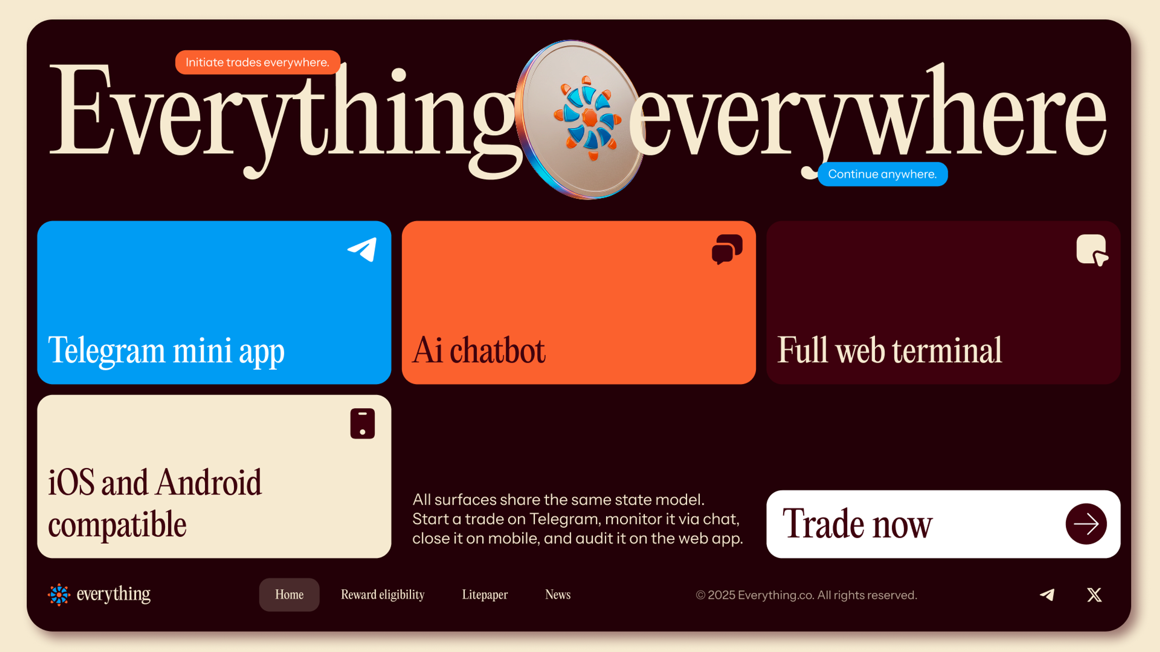 Everything landing footer