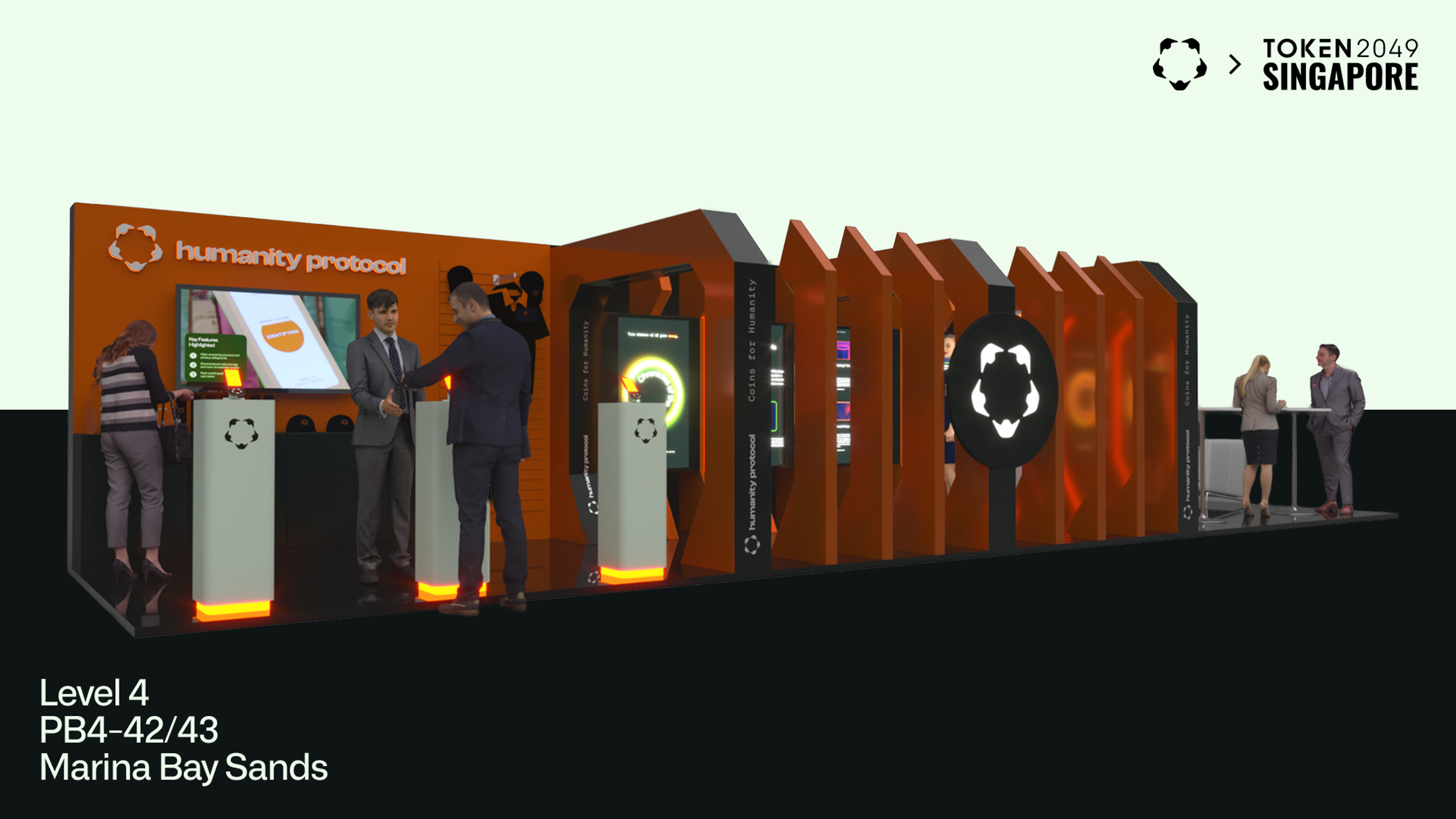 Humanity Protocol booth design for Token2049 Singapore