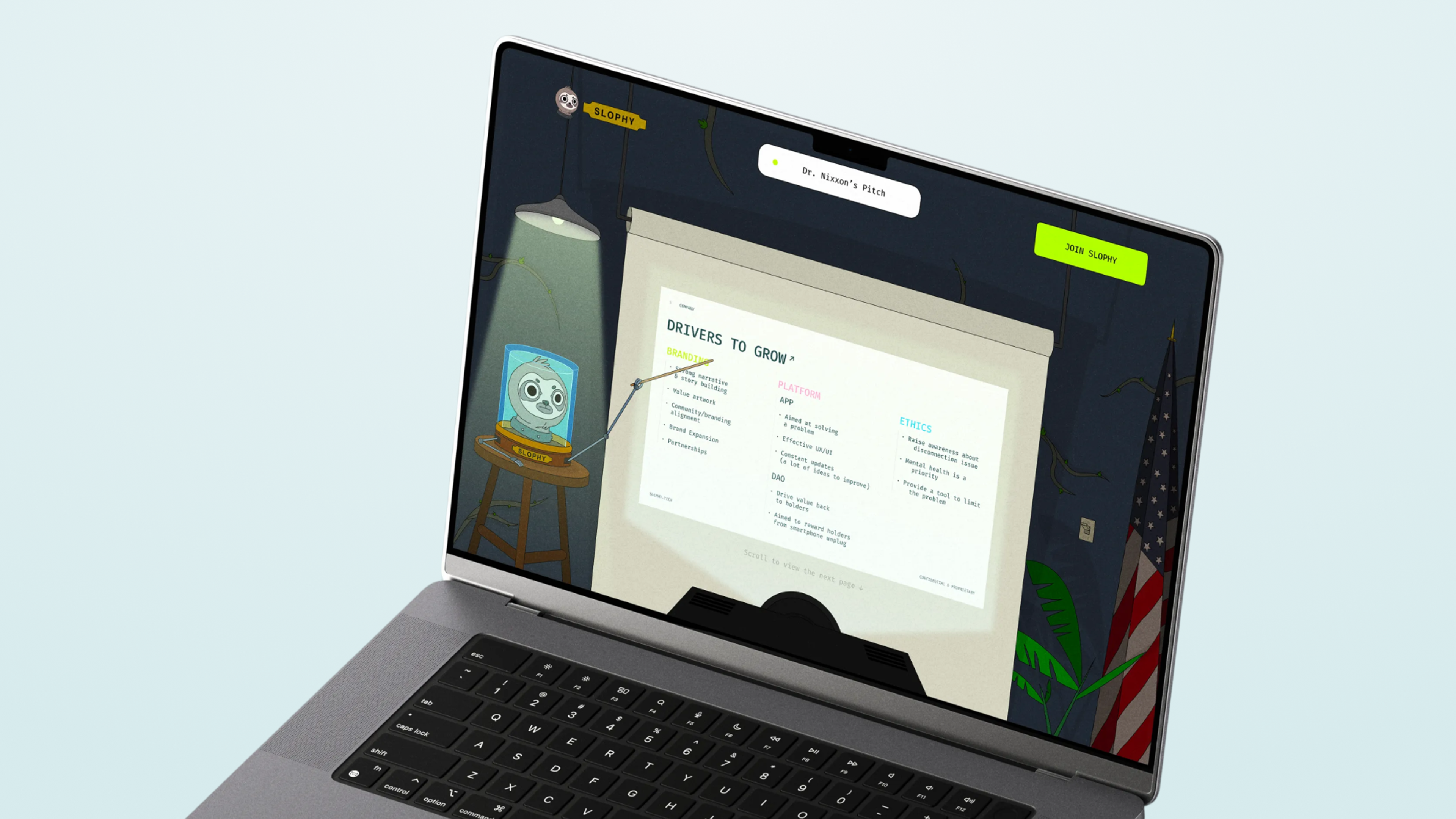 Slophy website mockup